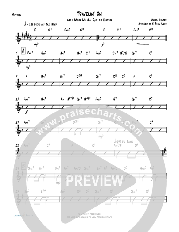 Travelin On (with When We All Get To Heaven) Rhythm Chart (Todd Webb)