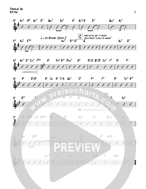 Travelin On (with When We All Get To Heaven) Rhythm Chart (Todd Webb)