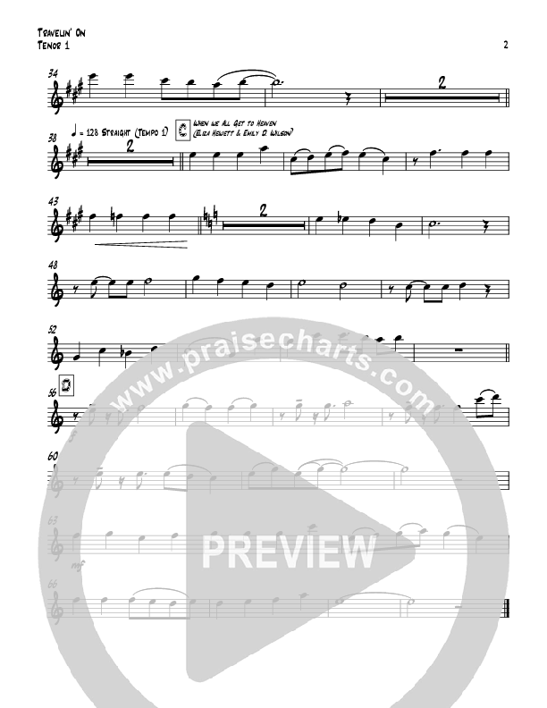 Travelin On (with When We All Get To Heaven) Tenor Sax 1/2 (Todd Webb)