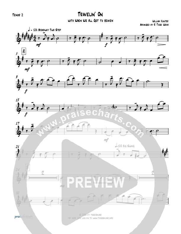Travelin On (with When We All Get To Heaven) Tenor Sax 1/2 (Todd Webb)