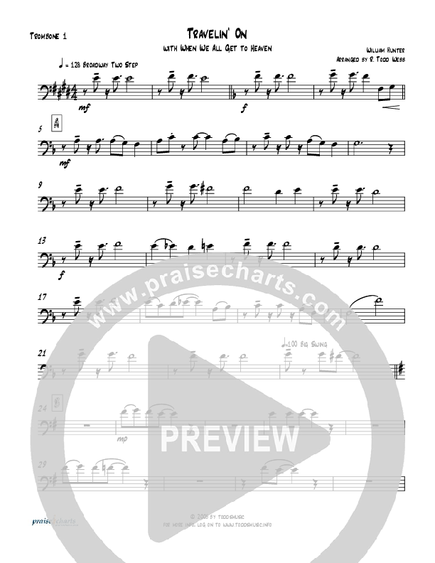 Travelin On (with When We All Get To Heaven) Trombone 1 (Todd Webb)