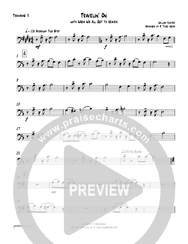 Travelin On (with When We All Get To Heaven) Trombone 3 (Todd Webb)
