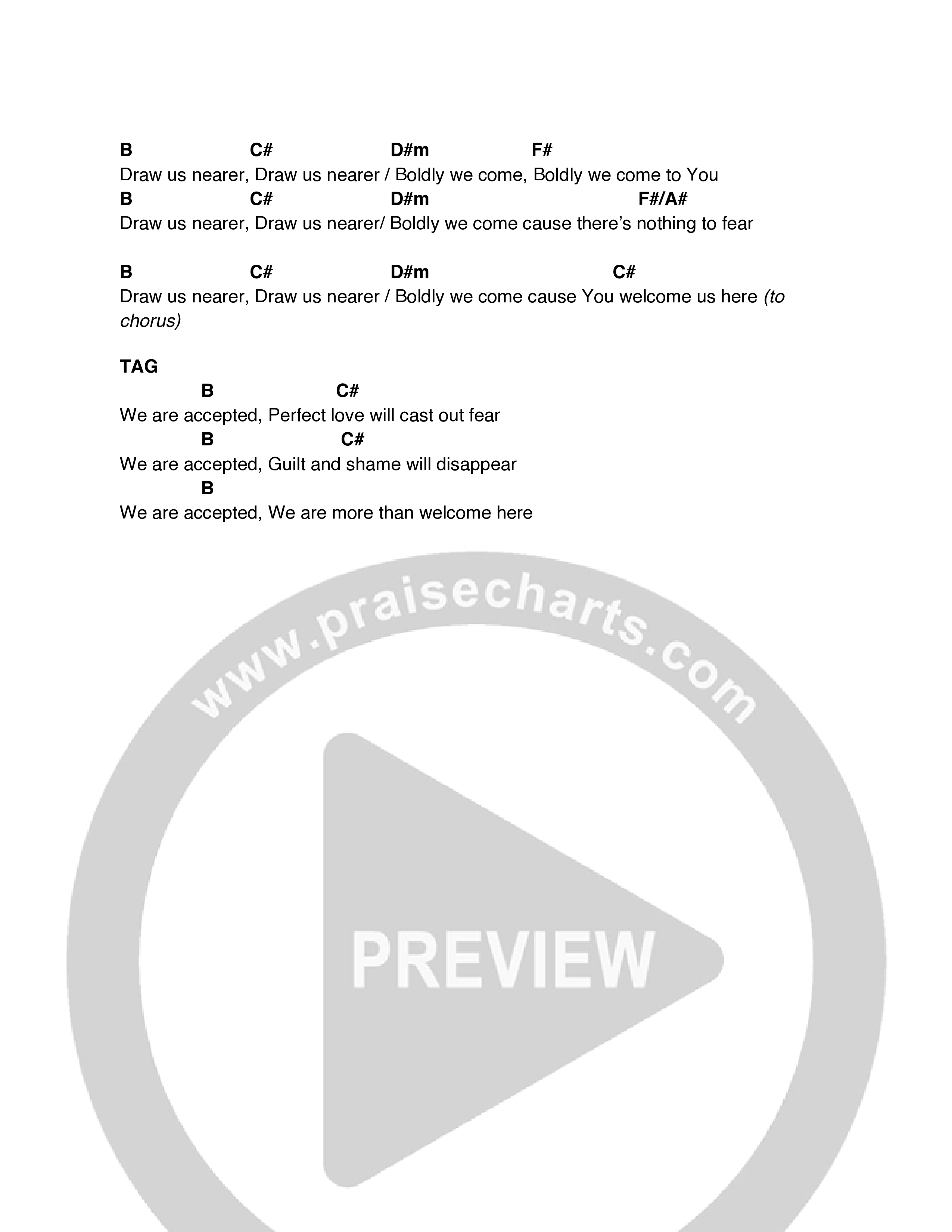More Than Welcome Chord Chart (Aaron Shust)