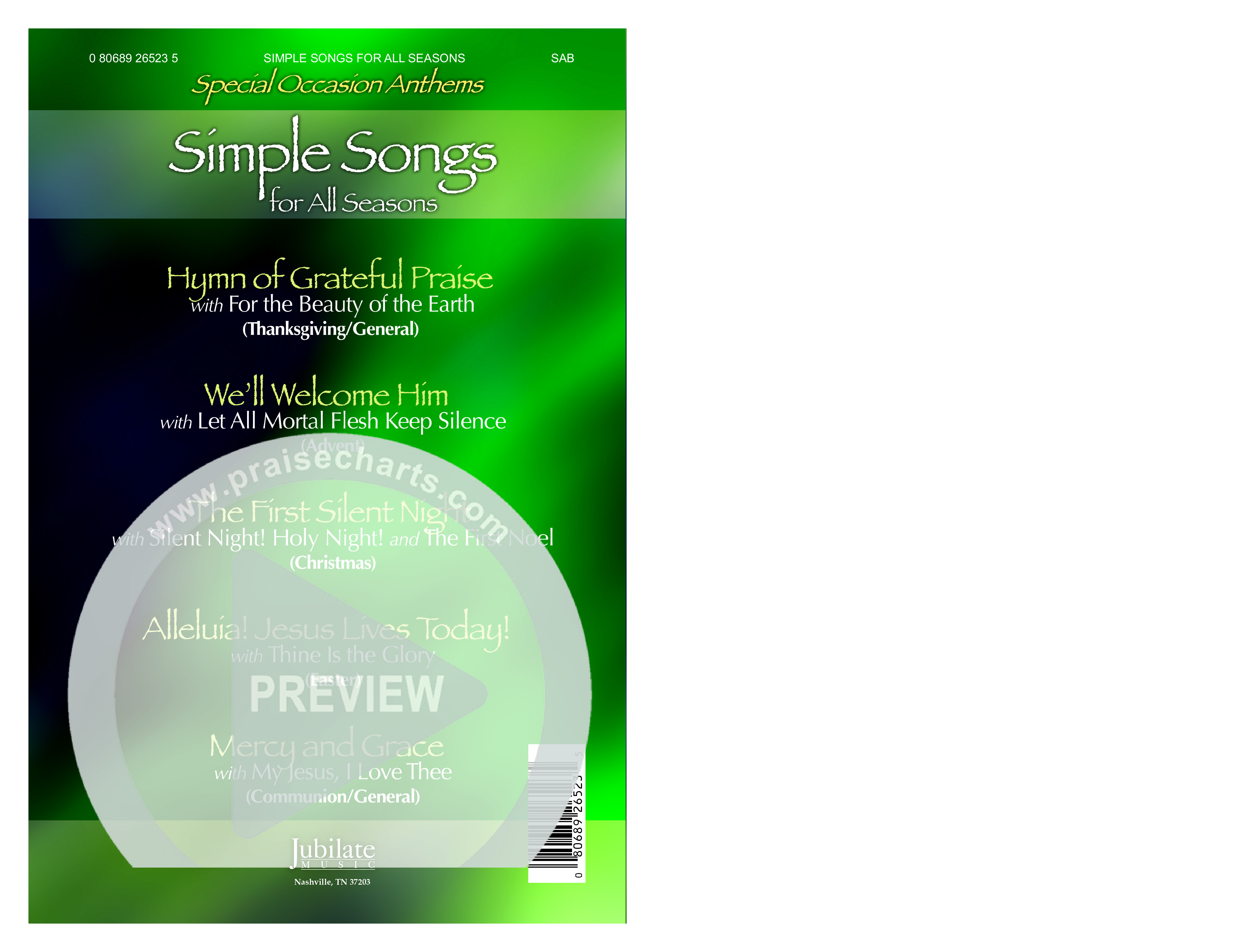 Simple Songs For All Seasons (A 5 Song Choral Collection) Choral Book (Arr. Ruth Schram)