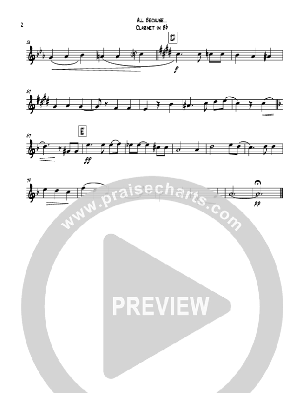 All Because Of God's Amazing Grace (Instrumental) Clarinet (Todd Webb)