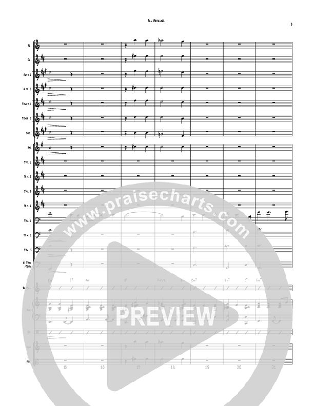 All Because Of God's Amazing Grace (Instrumental) Conductor's Score (Todd Webb)