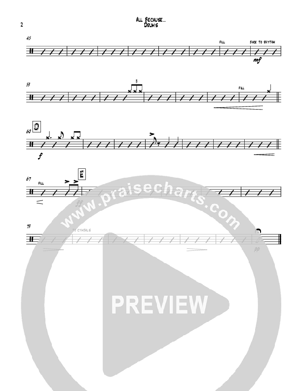 All Because Of God's Amazing Grace (Instrumental) Drum Set (Todd Webb)