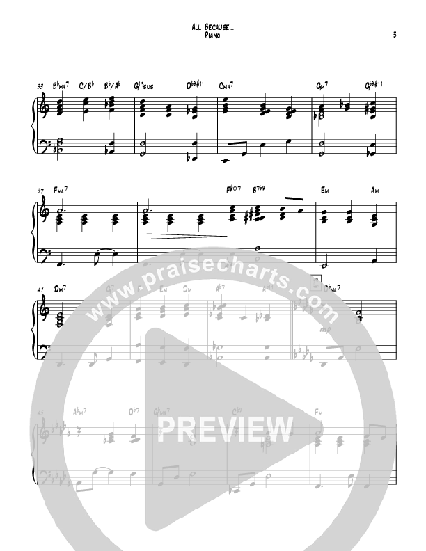 All Because Of God's Amazing Grace (Instrumental) Piano Sheet (Todd Webb)