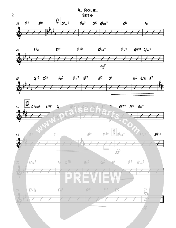 All Because Of God's Amazing Grace (Instrumental) Rhythm Chart (Todd Webb)