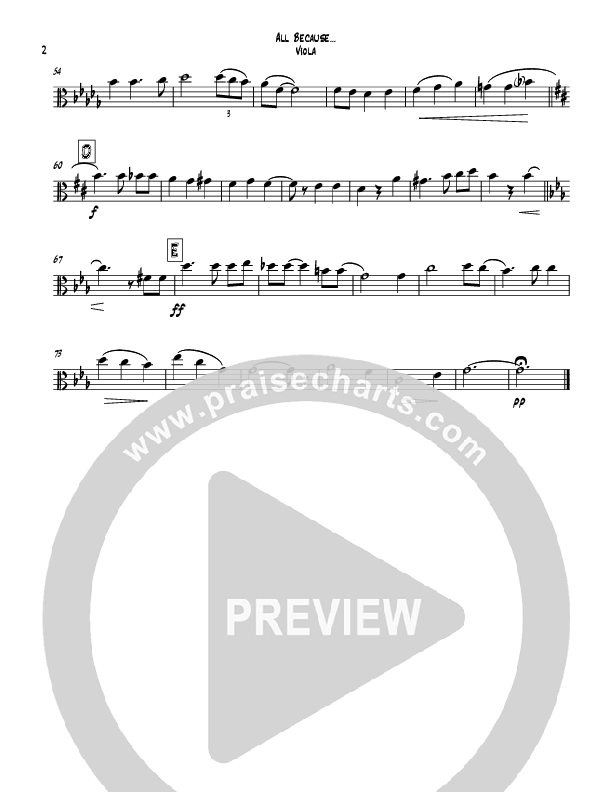 All Because Of God's Amazing Grace (Instrumental) Viola (Todd Webb)