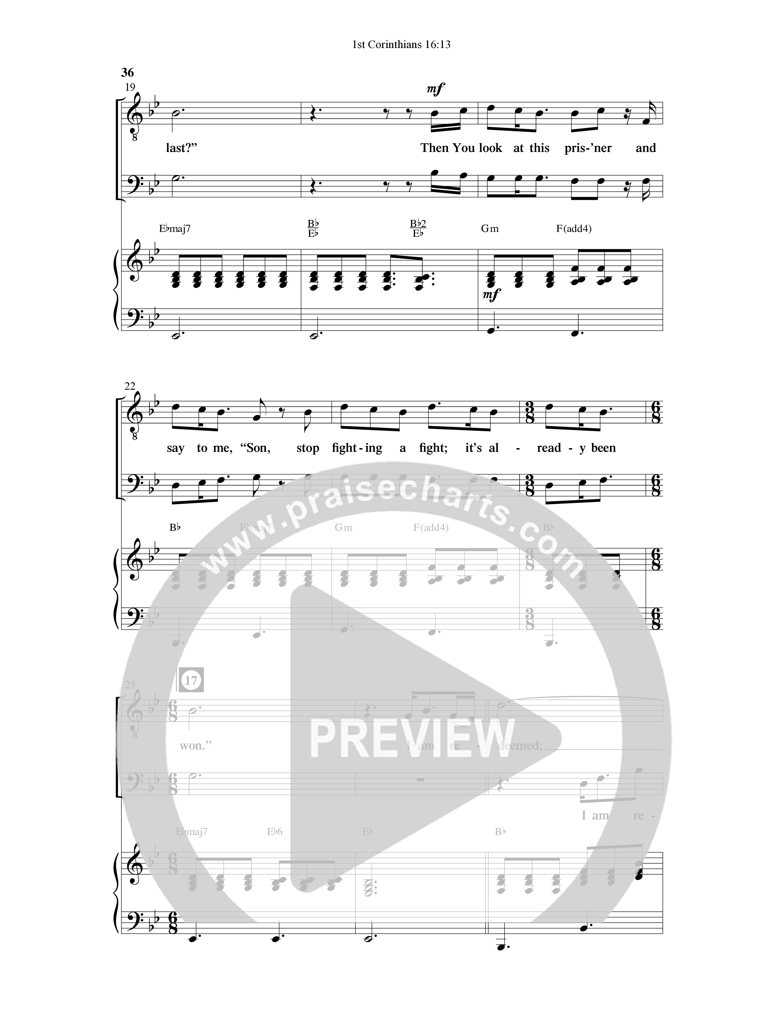 1st Corinithians 16:13 Men's Choir Book (7 Song Choral Collection) Song 3 (Piano SATB) (Word Music Choral)