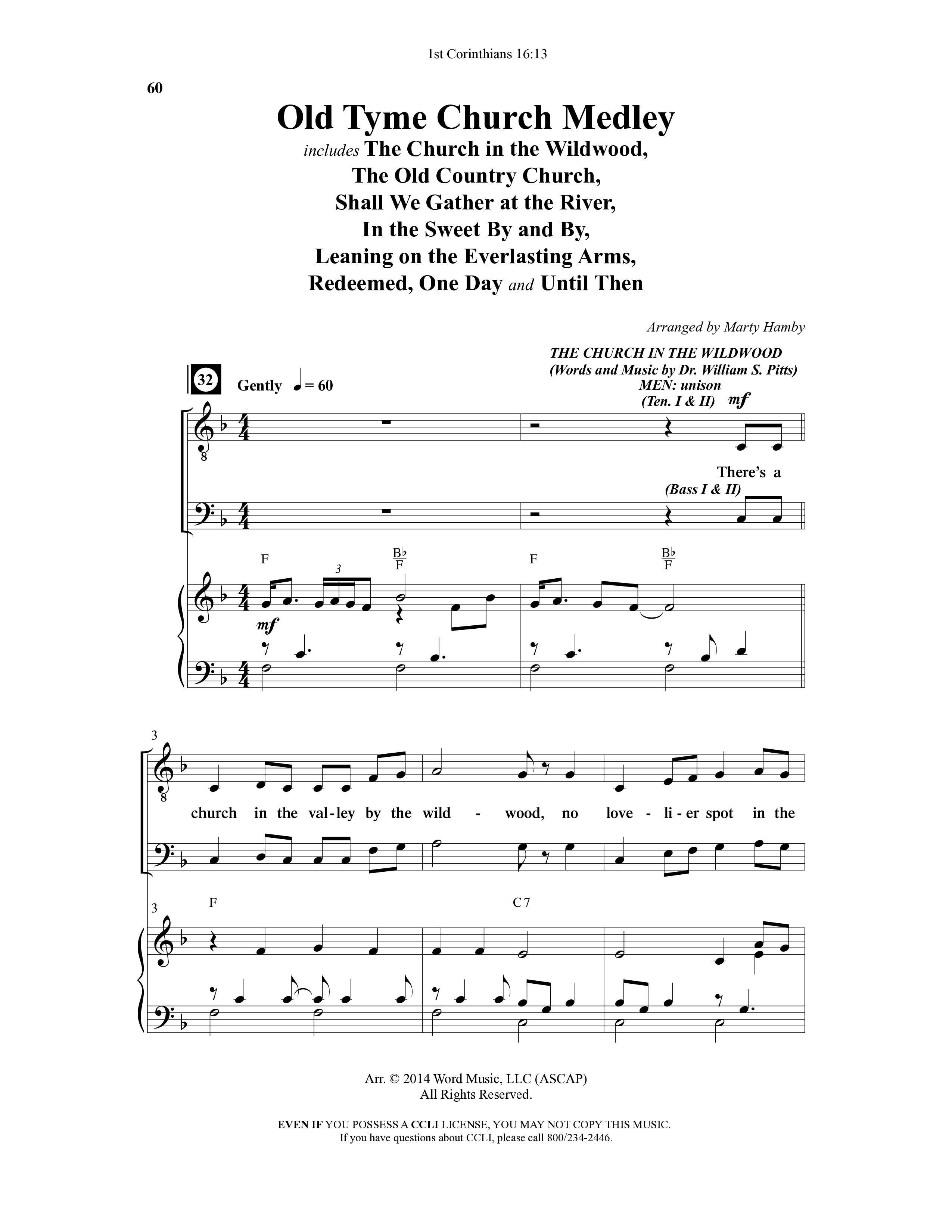 1st Corinithians 16:13 Men's Choir Book (7 Song Choral Collection) Song 5 (Piano SATB) (Word Music Choral)