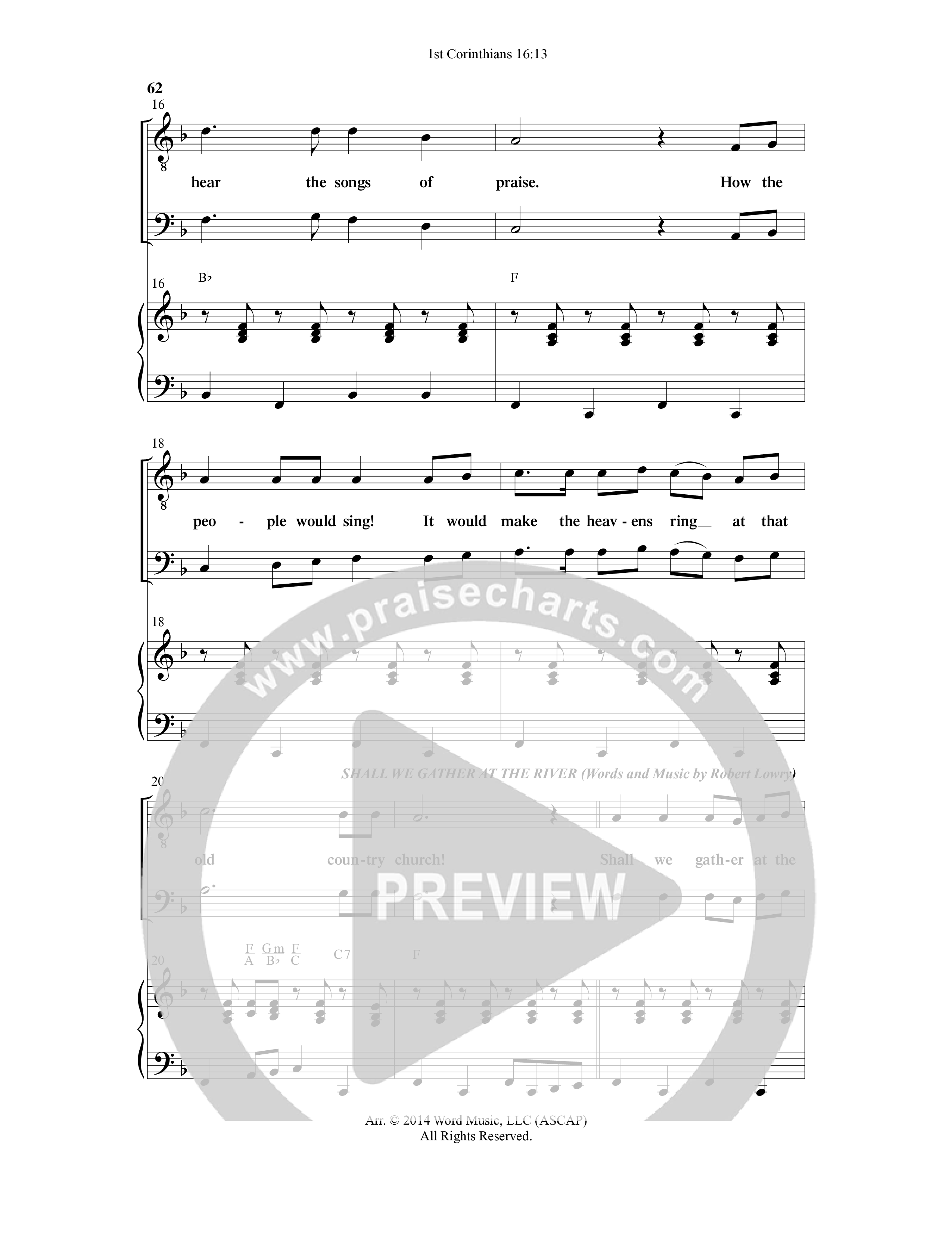 1st Corinithians 16:13 Men's Choir Book (7 Song Choral Collection) Song 5 (Piano SATB) (Word Music Choral)