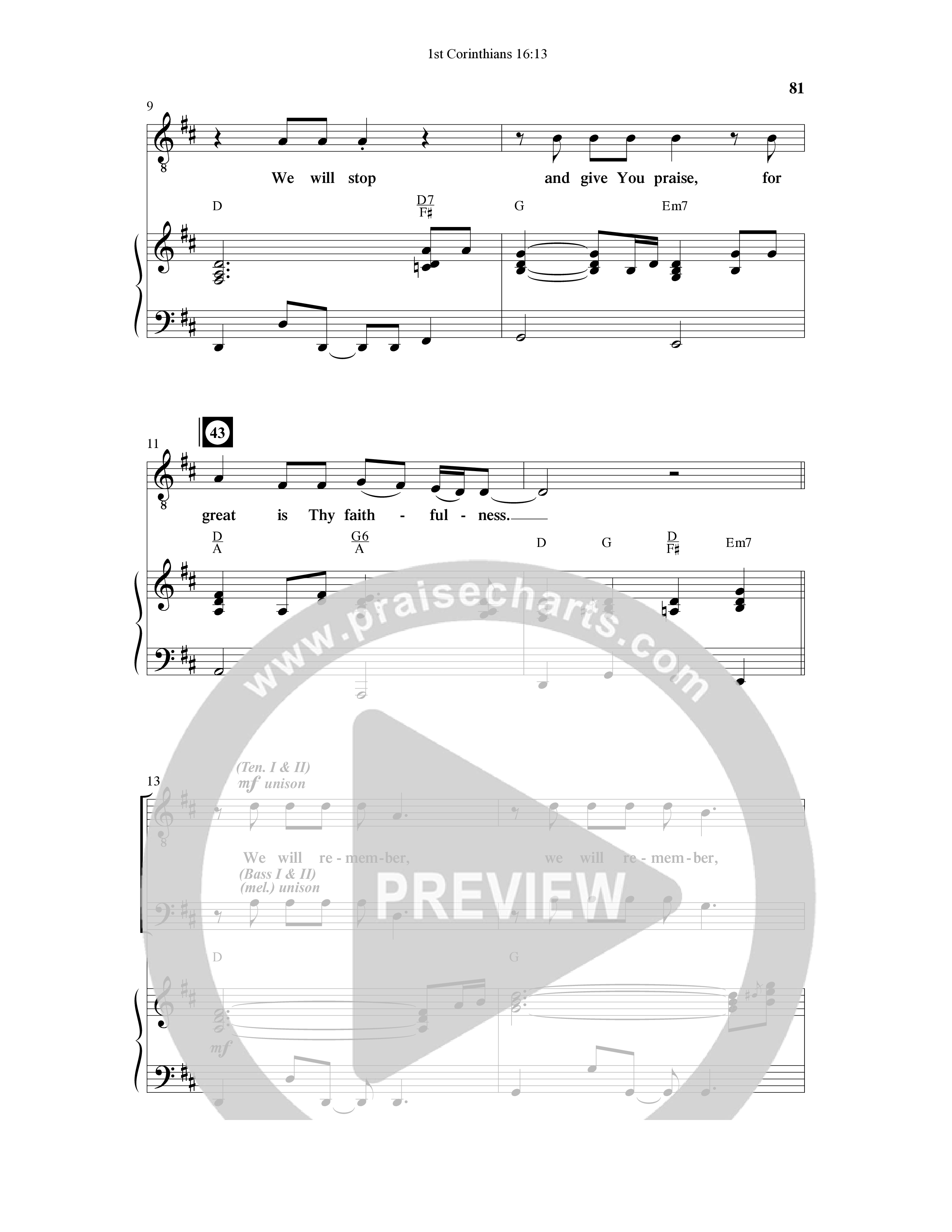 1st Corinithians 16:13 Men's Choir Book (7 Song Choral Collection) Song 6 (Piano SATB) (Word Music Choral)