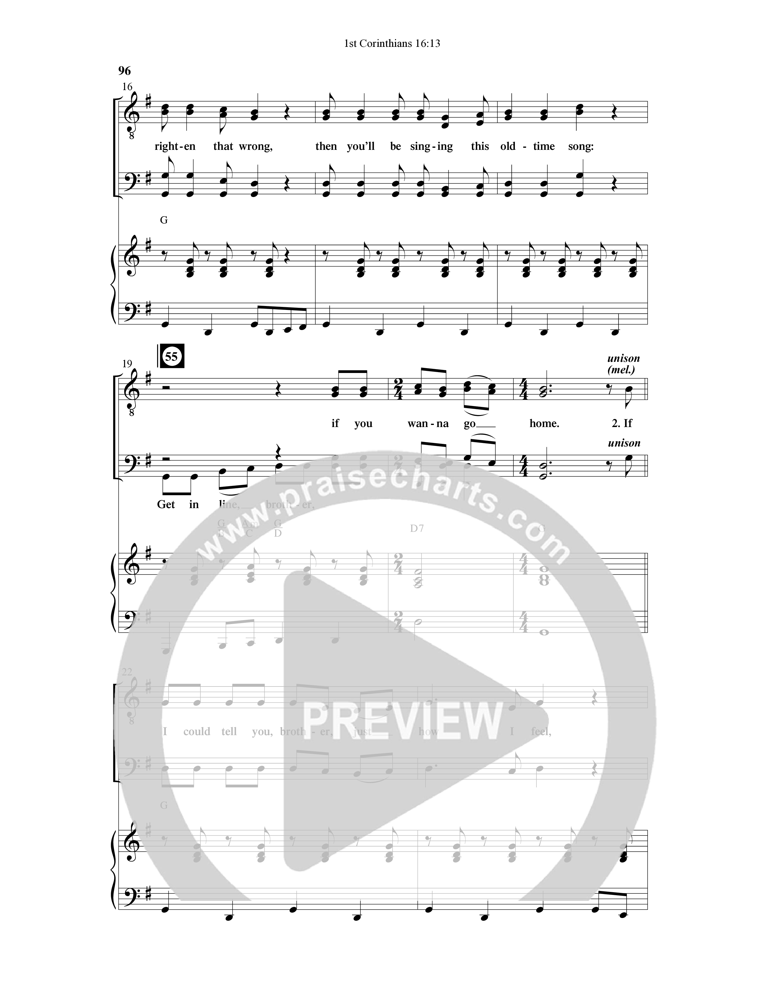 1st Corinithians 16:13 Men's Choir Book (7 Song Choral Collection) Song 7 (Piano SATB) (Word Music Choral)