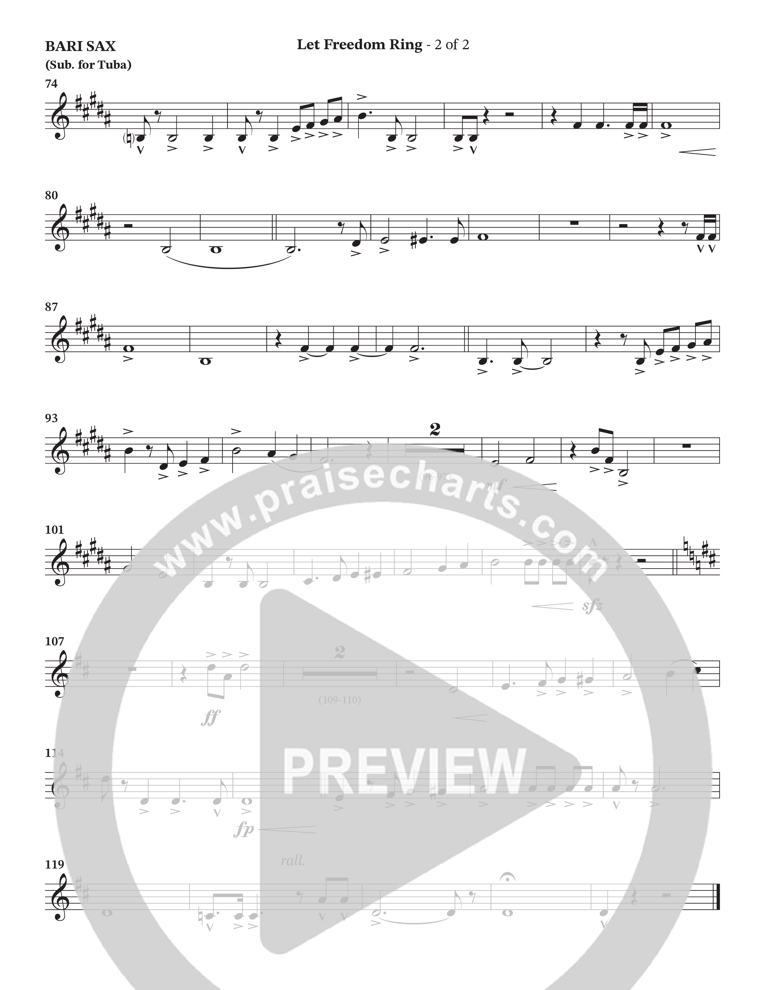Let Freedom Ring (Choral Anthem SATB) Bari Sax (TaRanda Greene / Charles Billingsley / Arr. Jonathan Walker)