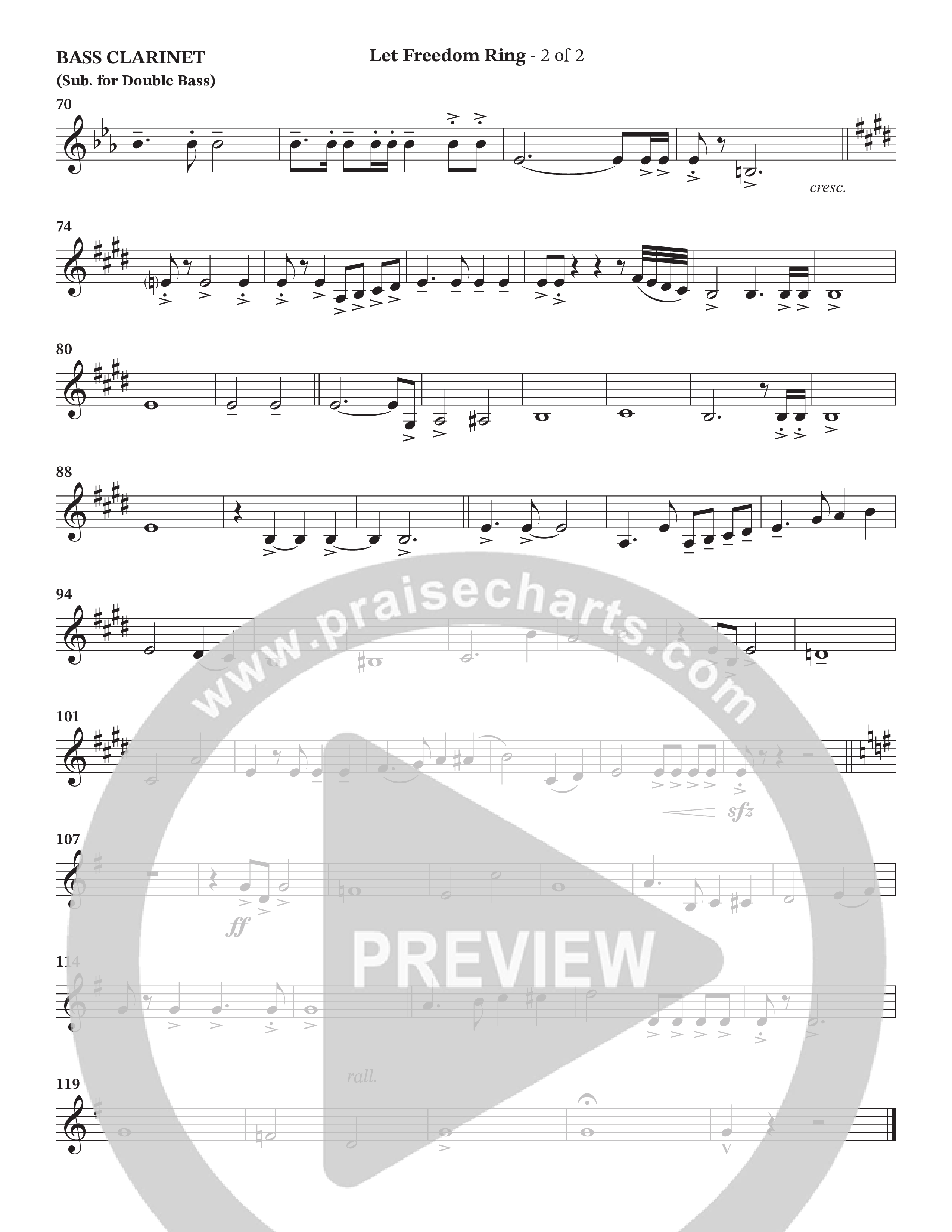 Let Freedom Ring (Choral Anthem SATB) Bass Clarinet (TaRanda Greene / Charles Billingsley / Arr. Jonathan Walker)