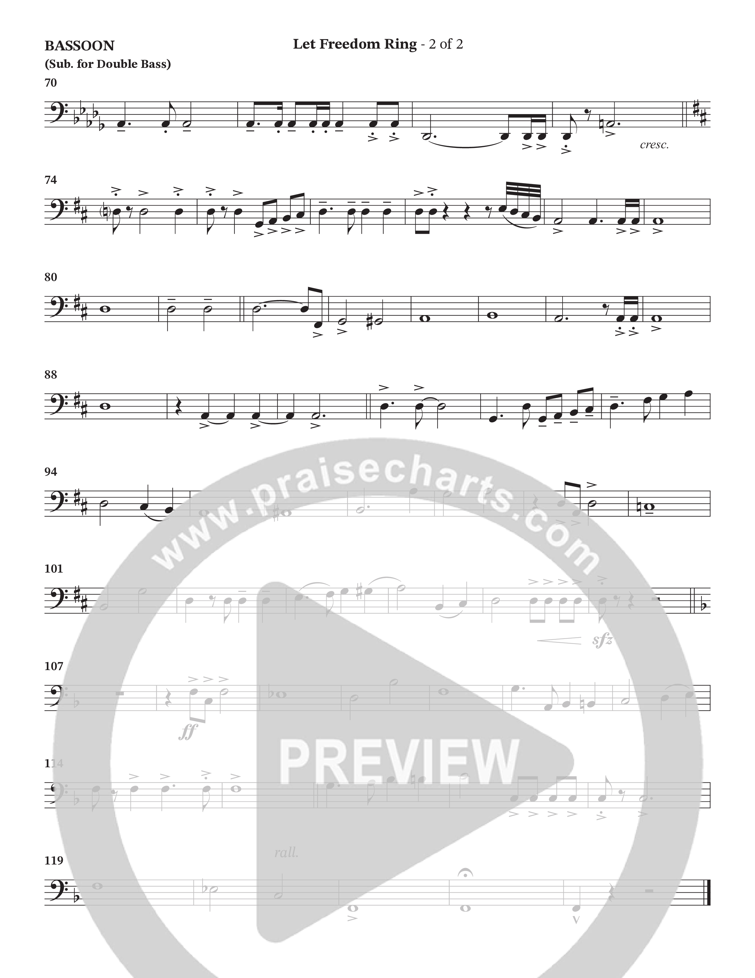 Let Freedom Ring (Choral Anthem SATB) Bassoon (TaRanda Greene / Charles Billingsley / Arr. Jonathan Walker)
