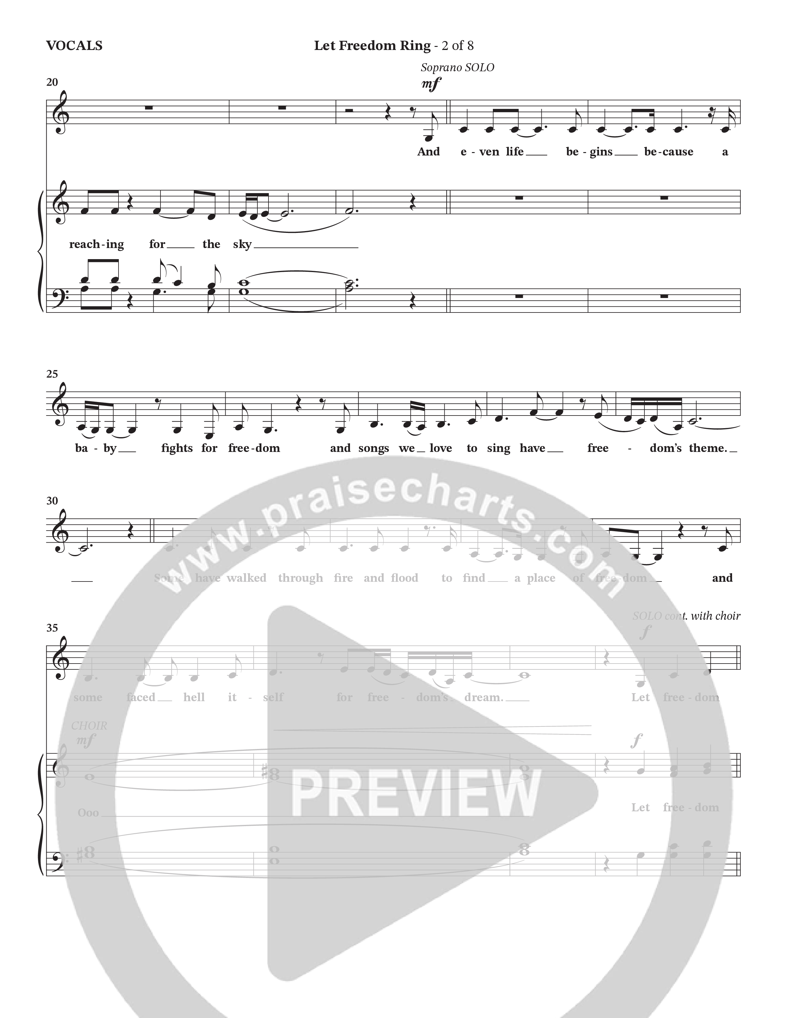 Let Freedom Ring (Choral Anthem SATB) Choir Sheet (SATB) (TaRanda Greene / Charles Billingsley / Arr. Jonathan Walker)