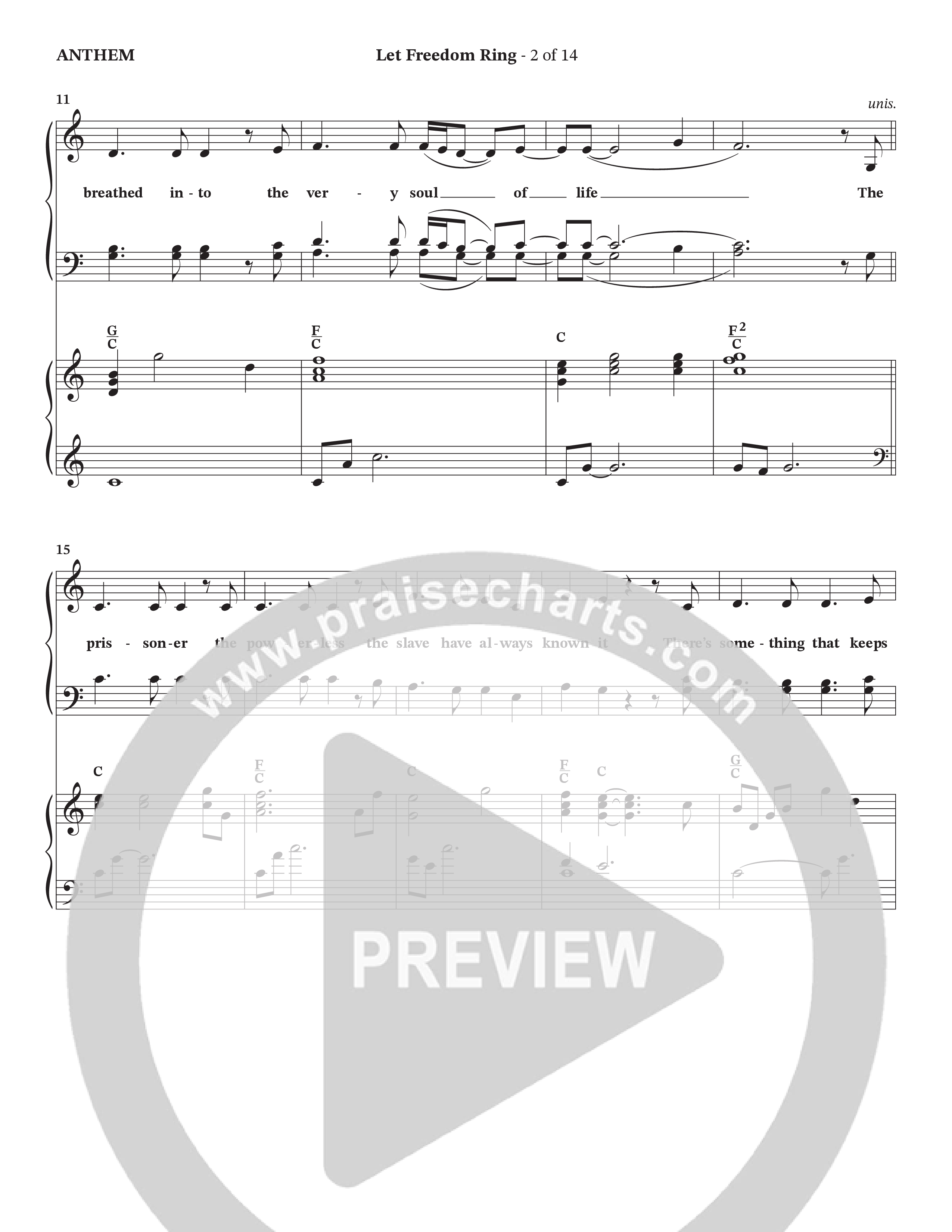 Let Freedom Ring (Choral Anthem SATB) Anthem (SATB/Piano) (TaRanda Greene / Charles Billingsley / Arr. Jonathan Walker)