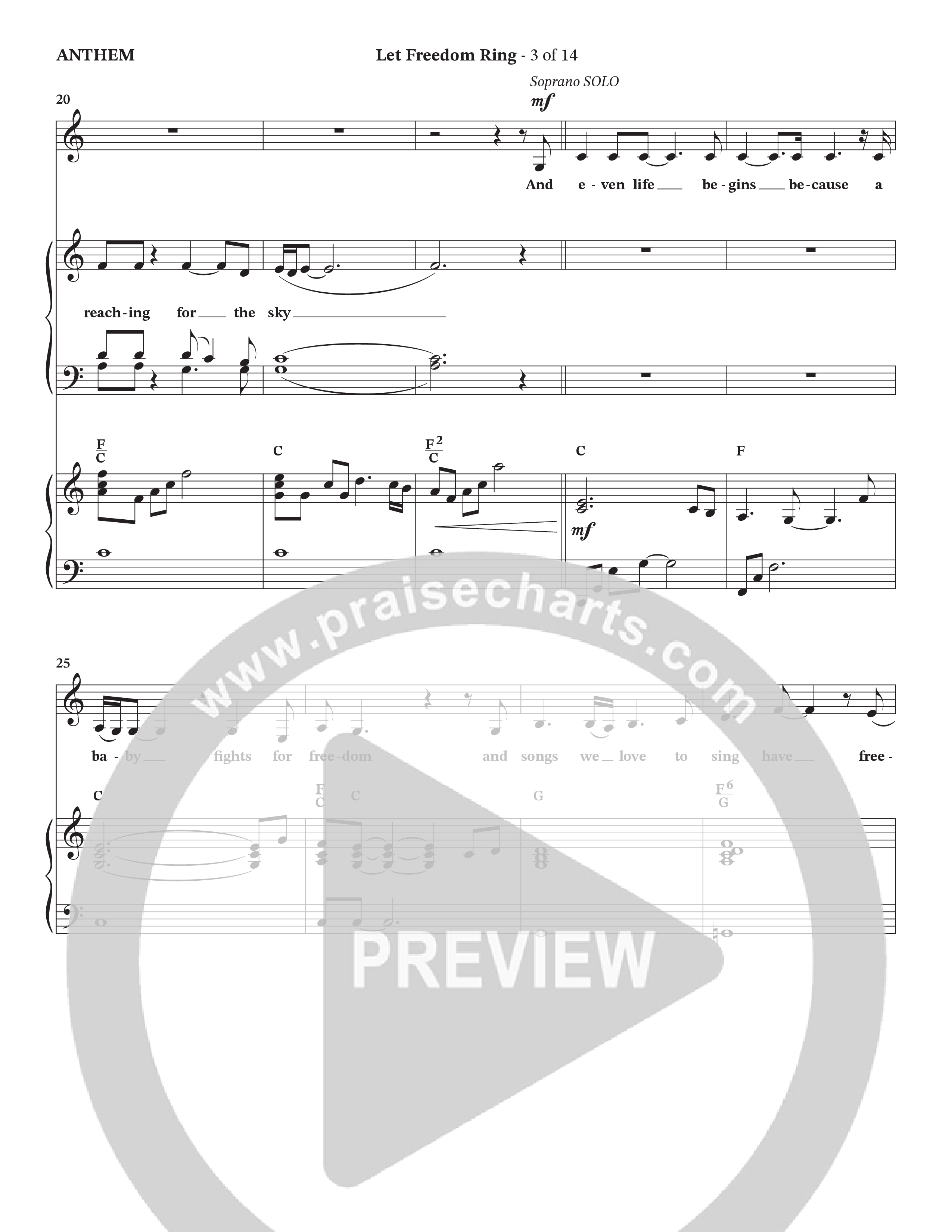Let Freedom Ring (Choral Anthem SATB) Anthem (SATB/Piano) (TaRanda Greene / Charles Billingsley / Arr. Jonathan Walker)