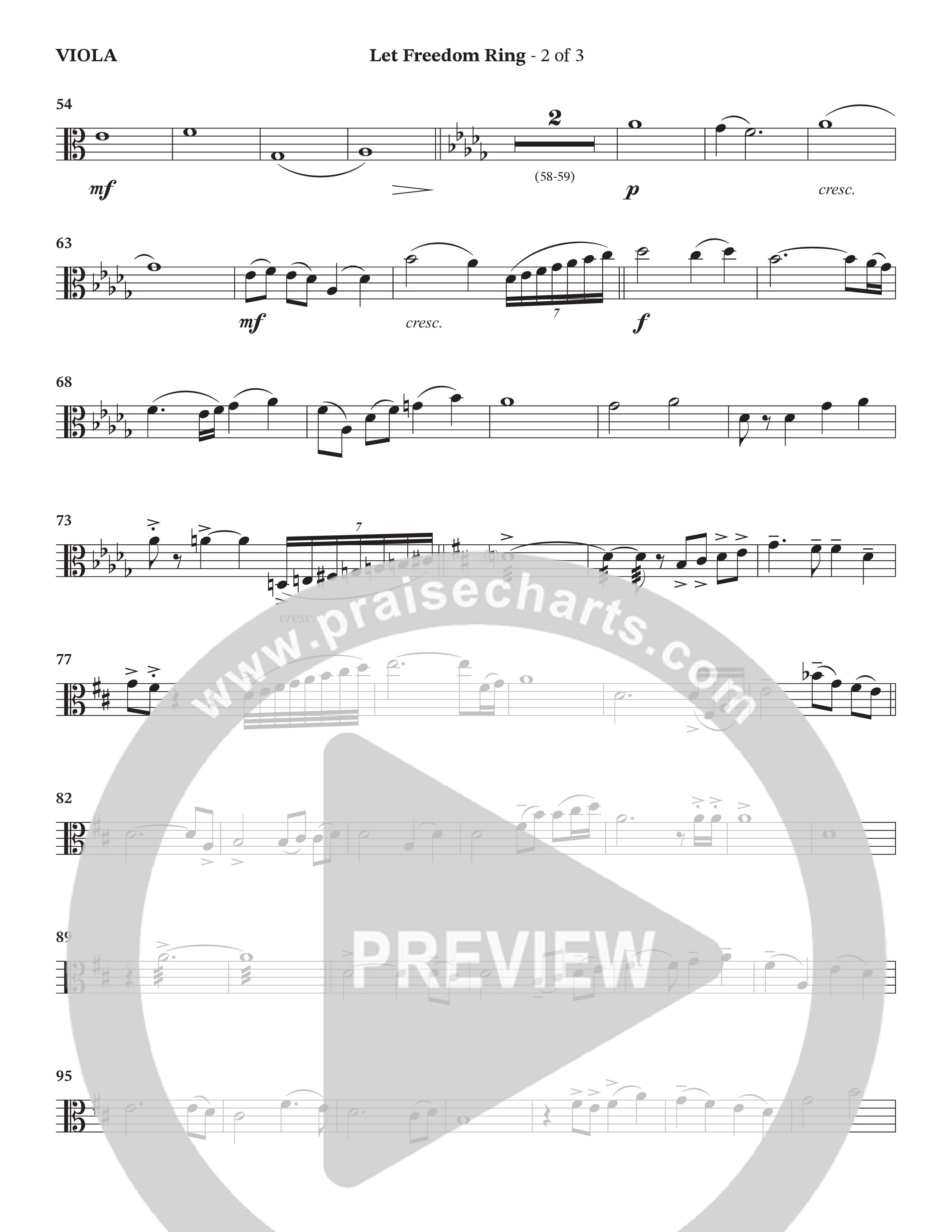Let Freedom Ring (Choral Anthem SATB) Viola (TaRanda Greene / Charles Billingsley / Arr. Jonathan Walker)