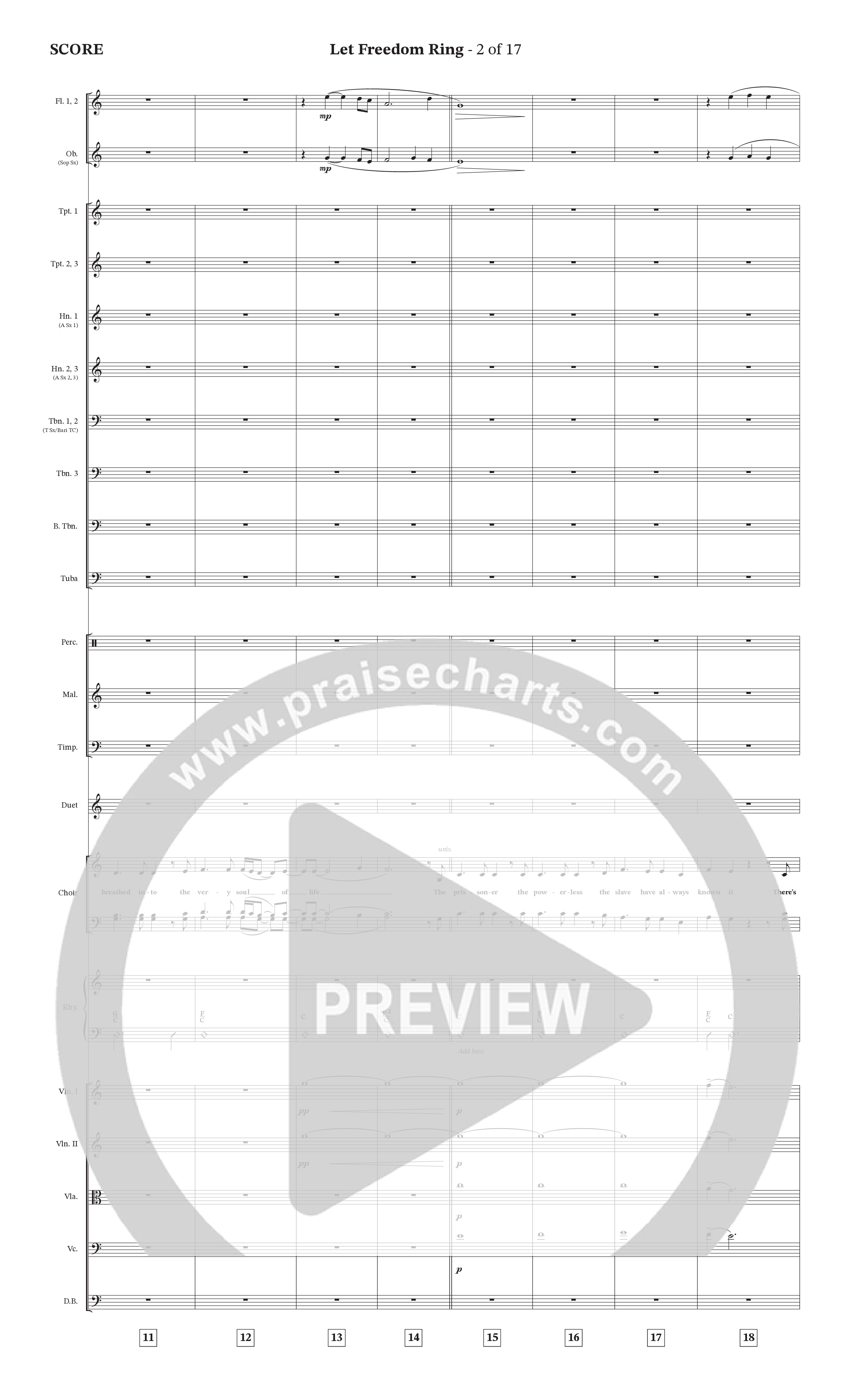 Let Freedom Ring (Choral Anthem SATB) Orchestration (TaRanda Greene / Charles Billingsley / Arr. Jonathan Walker)