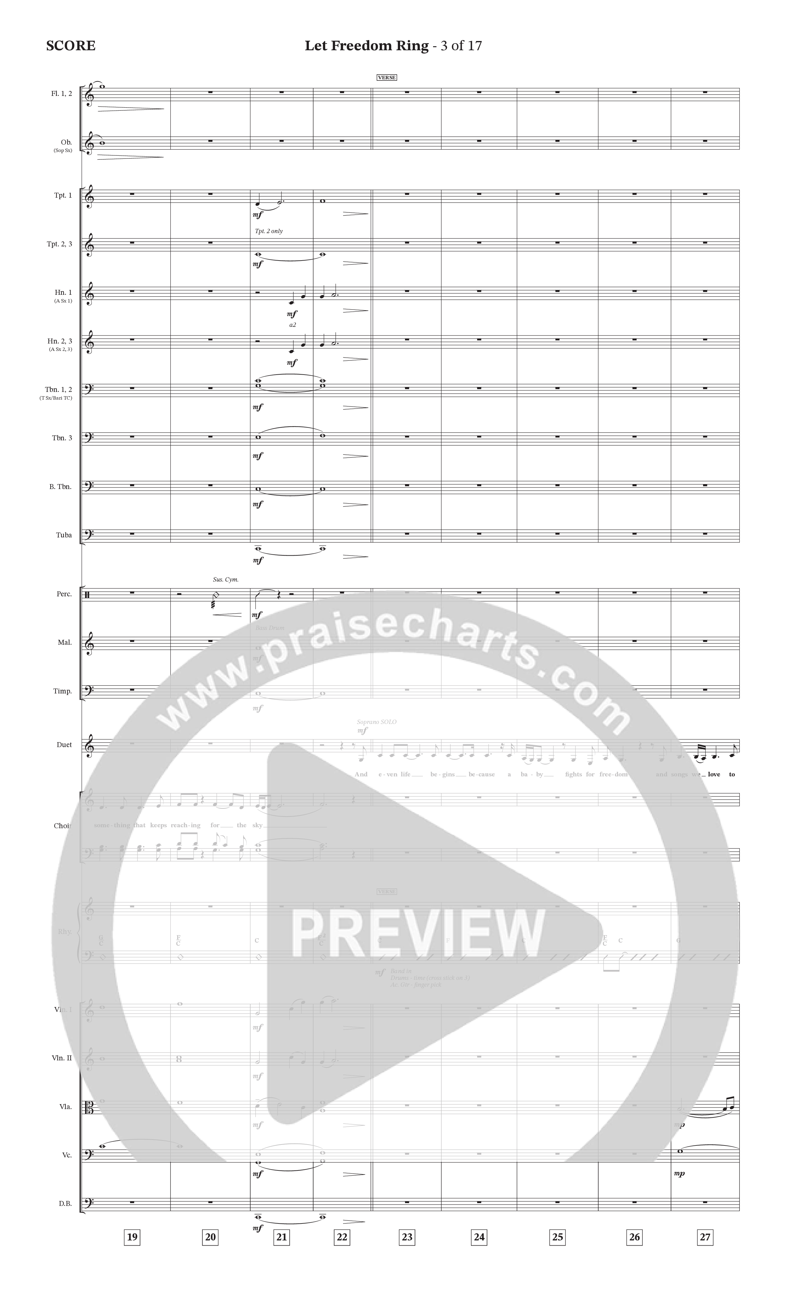 Let Freedom Ring (Choral Anthem SATB) Orchestration (TaRanda Greene / Charles Billingsley / Arr. Jonathan Walker)