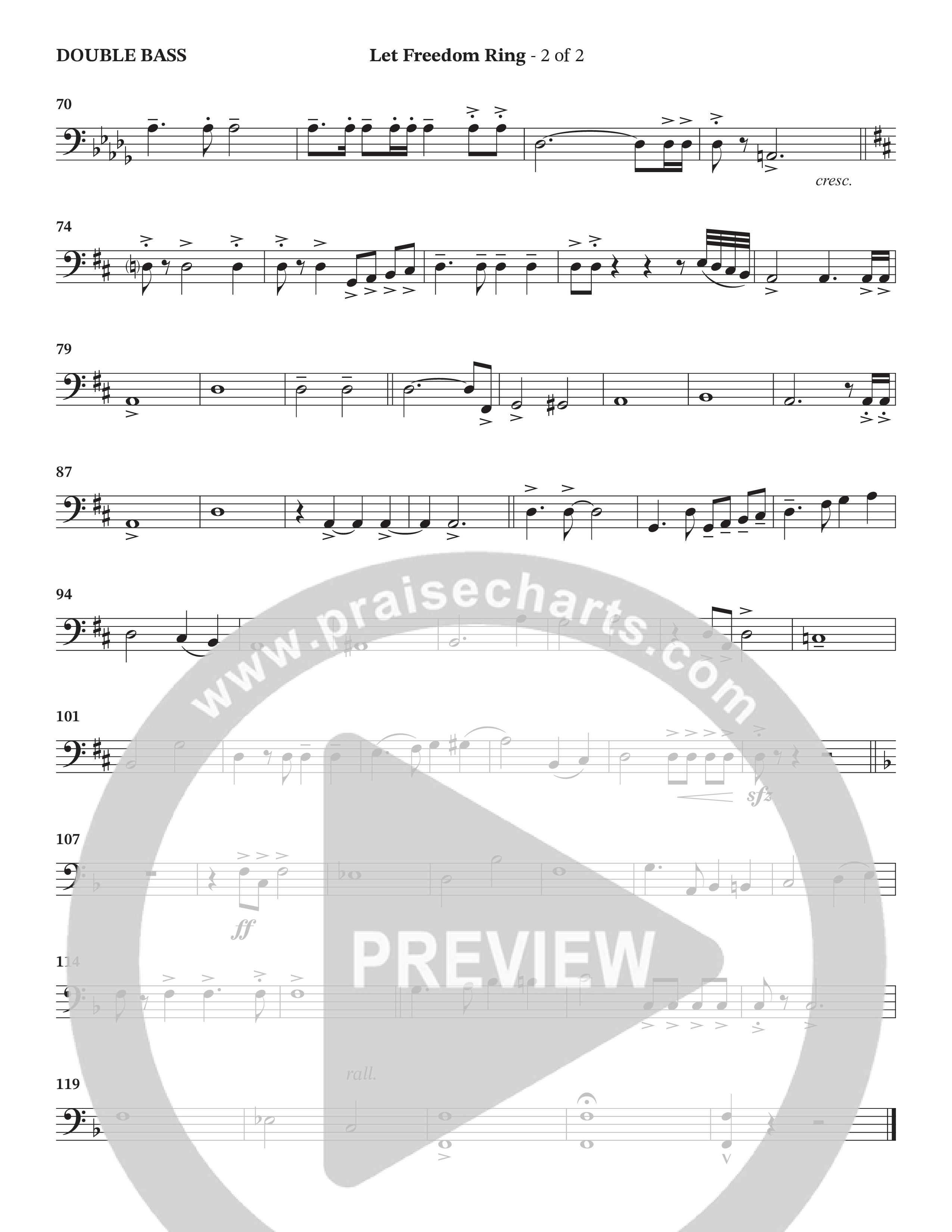 Let Freedom Ring (Choral Anthem SATB) Double Bass (TaRanda Greene / Charles Billingsley / Arr. Jonathan Walker)