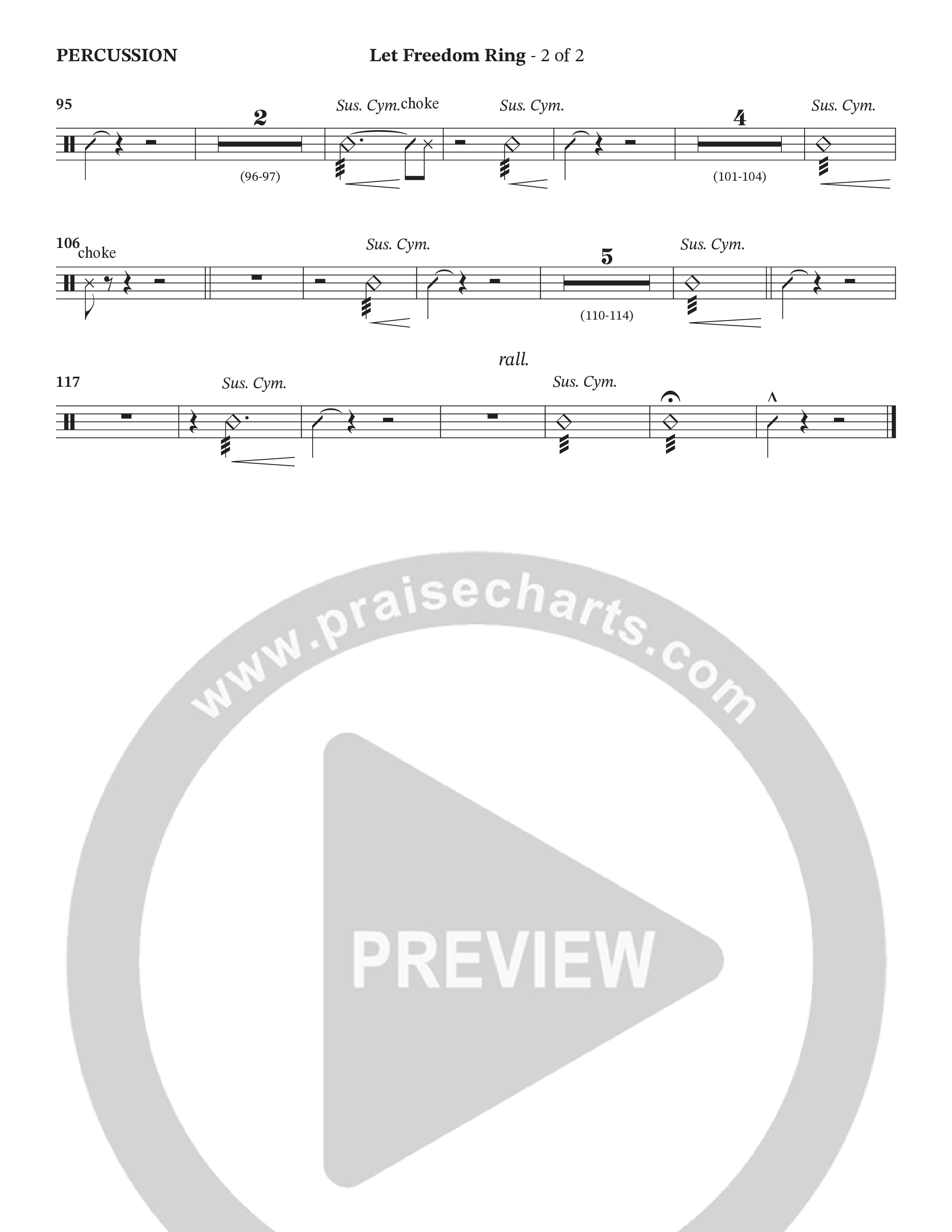 Let Freedom Ring (Choral Anthem SATB) Percussion (TaRanda Greene / Charles Billingsley / Arr. Jonathan Walker)