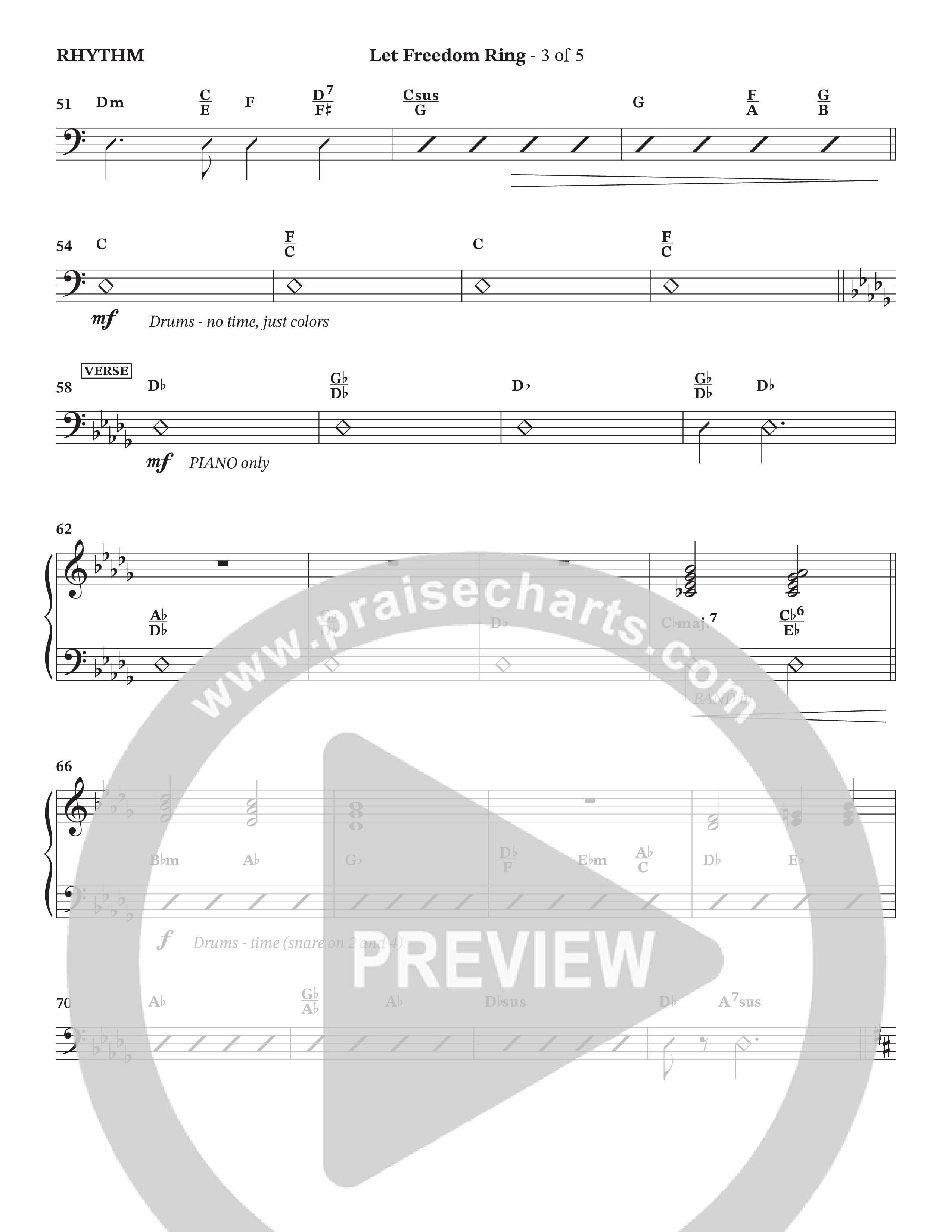Let Freedom Ring (Choral Anthem SATB) Rhythm Chart (TaRanda Greene / Charles Billingsley / Arr. Jonathan Walker)