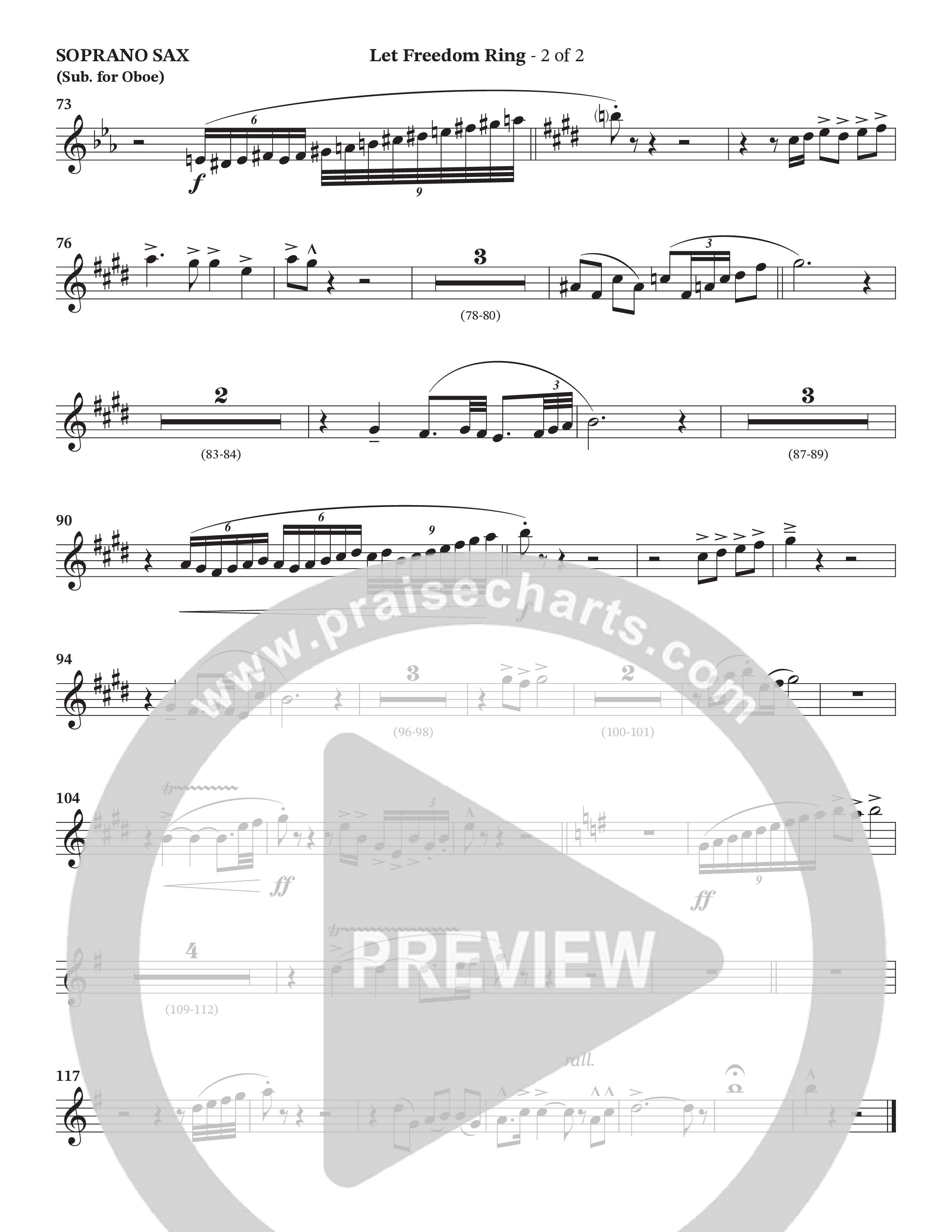 Let Freedom Ring (Choral Anthem SATB) Soprano Sax (TaRanda Greene / Charles Billingsley / Arr. Jonathan Walker)