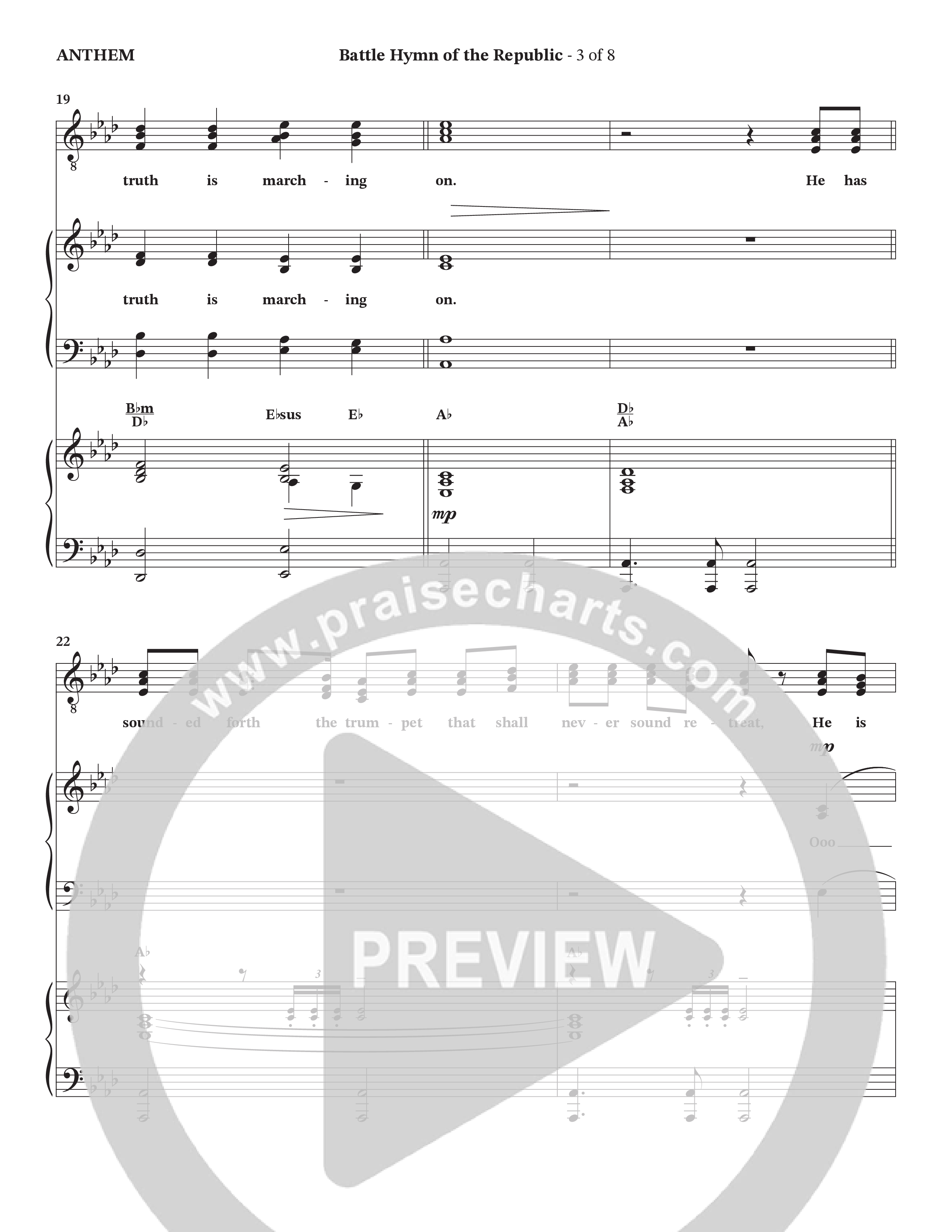 Battle Hymn Of The Republic (Choral Anthem SATB) Piano/Vocal Pack (Prestonwood Worship / Arr. Jonathan Walker)