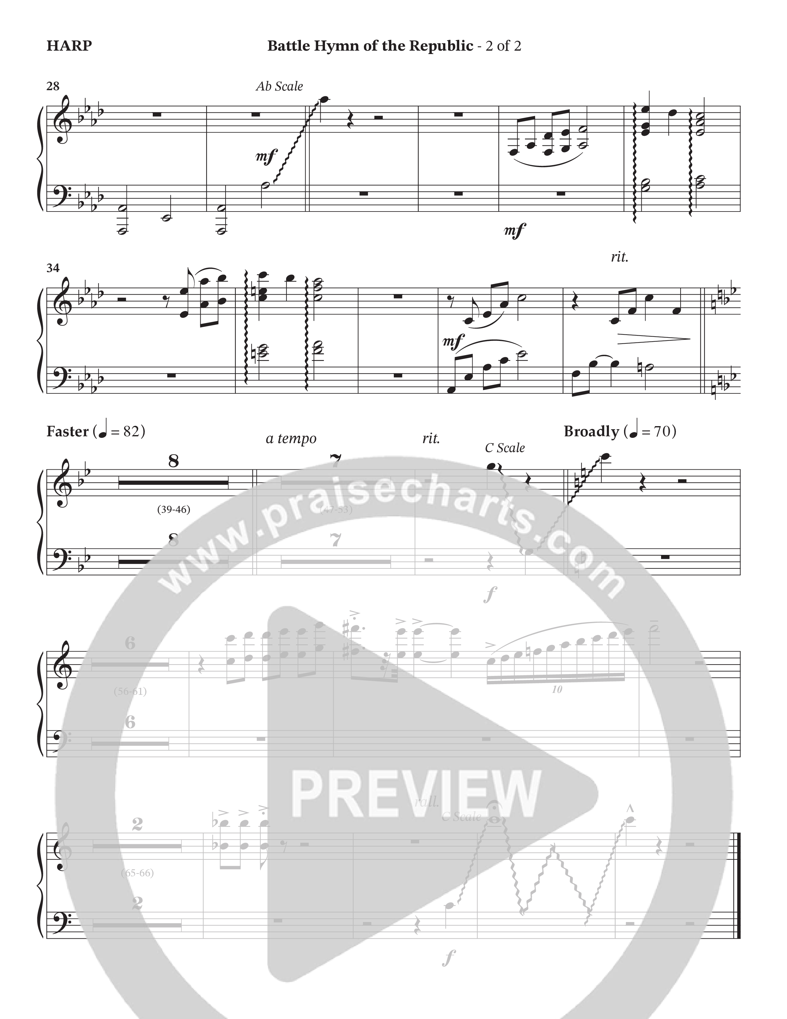 Battle Hymn Of The Republic (Choral Anthem SATB) Harp (Prestonwood Worship / Arr. Jonathan Walker)