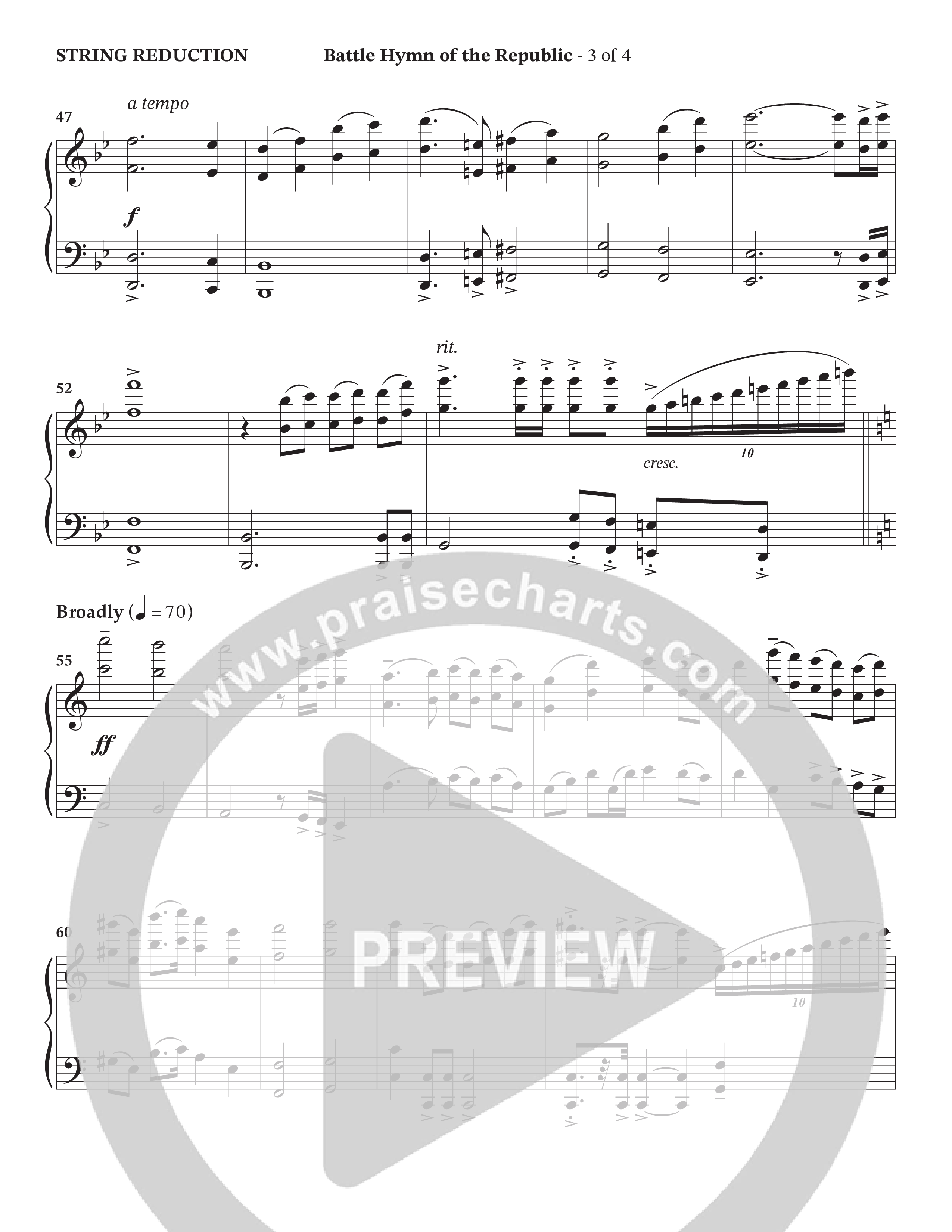 Battle Hymn Of The Republic (Choral Anthem SATB) String Reduction (Prestonwood Worship / Arr. Jonathan Walker)