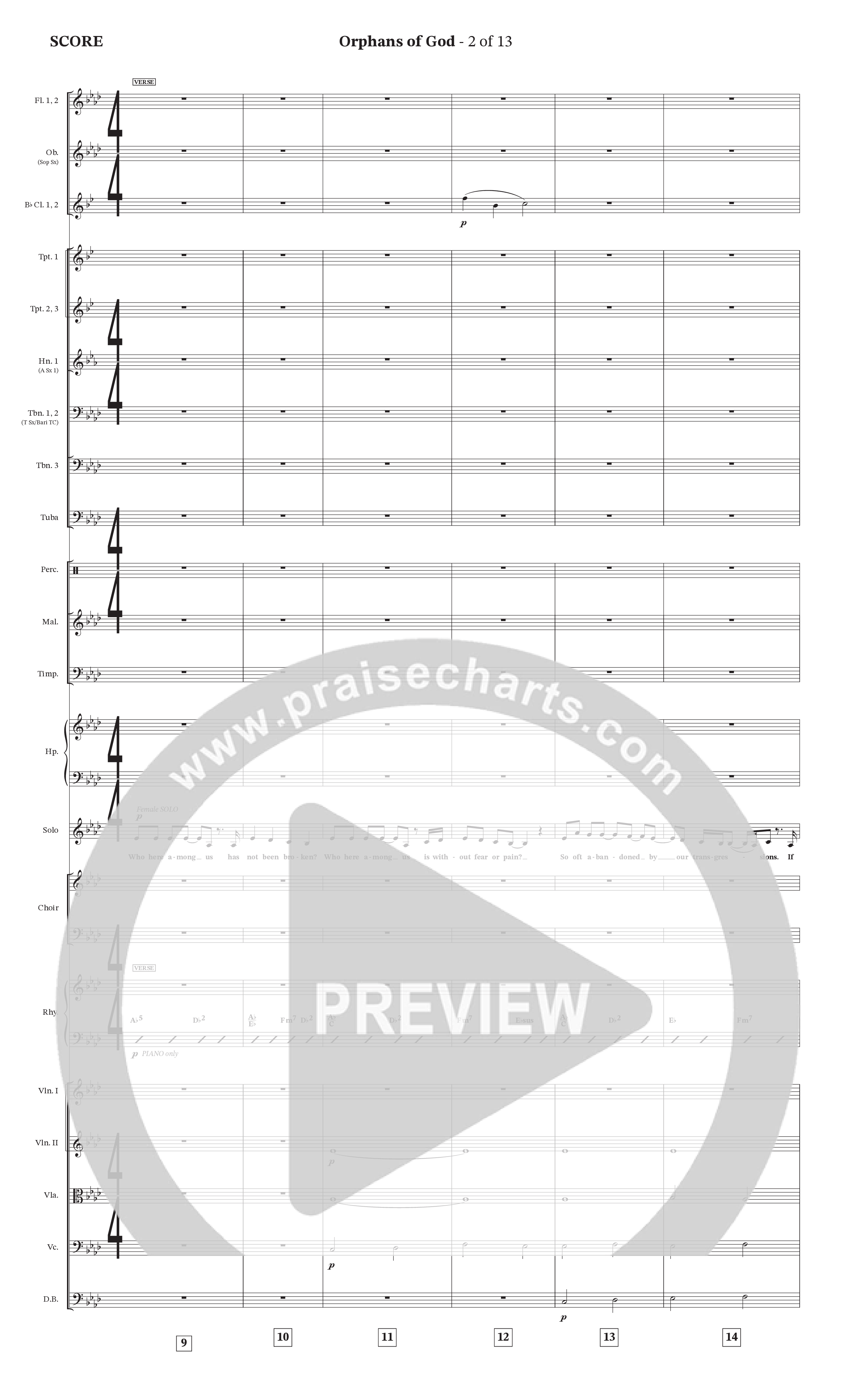 Orphans Of God (Choral Anthem SATB) Conductor's Score (Cana's Voice / Arr. Wayne Haun)