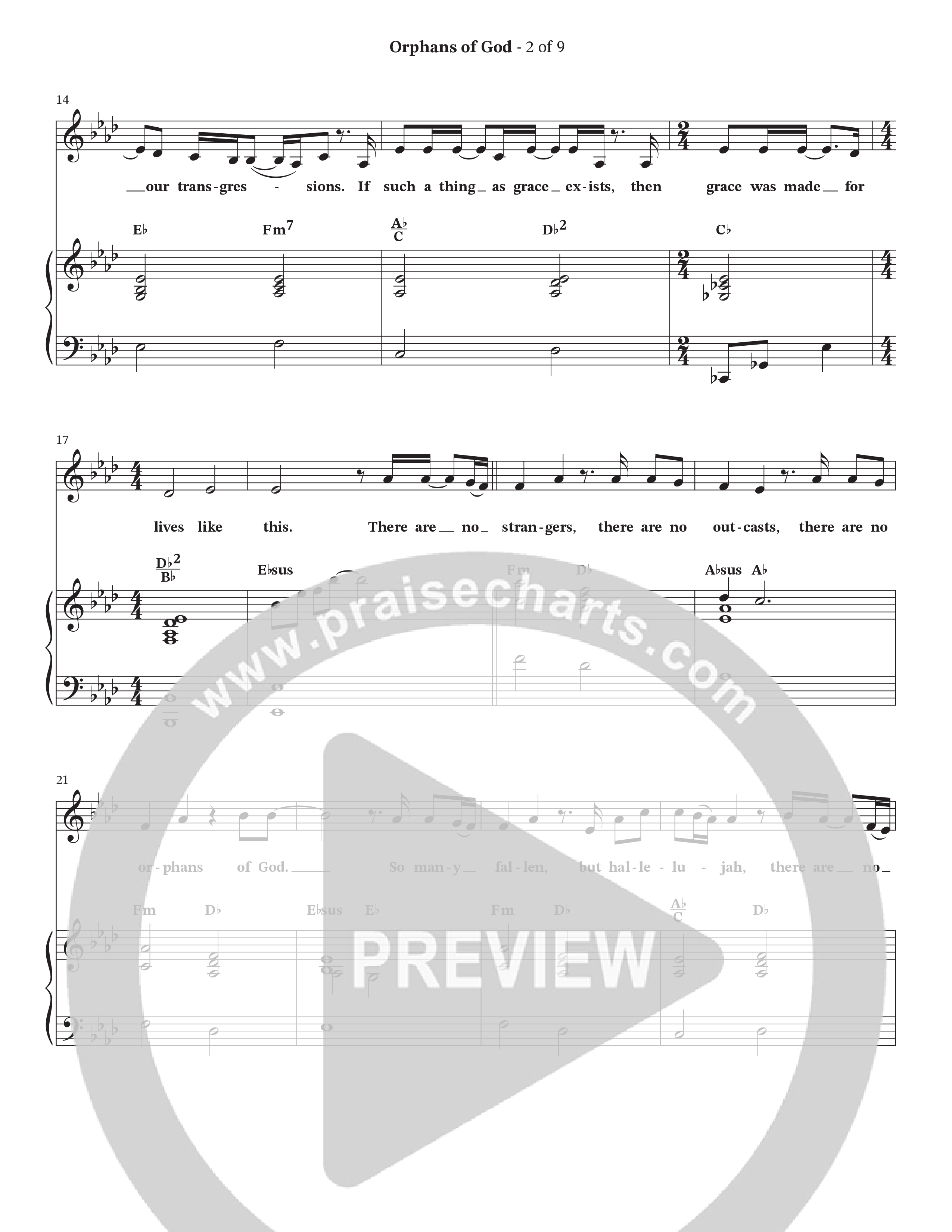Orphans Of God (Choral Anthem SATB) Piano/Vocal Pack (Cana's Voice / Arr. Wayne Haun)