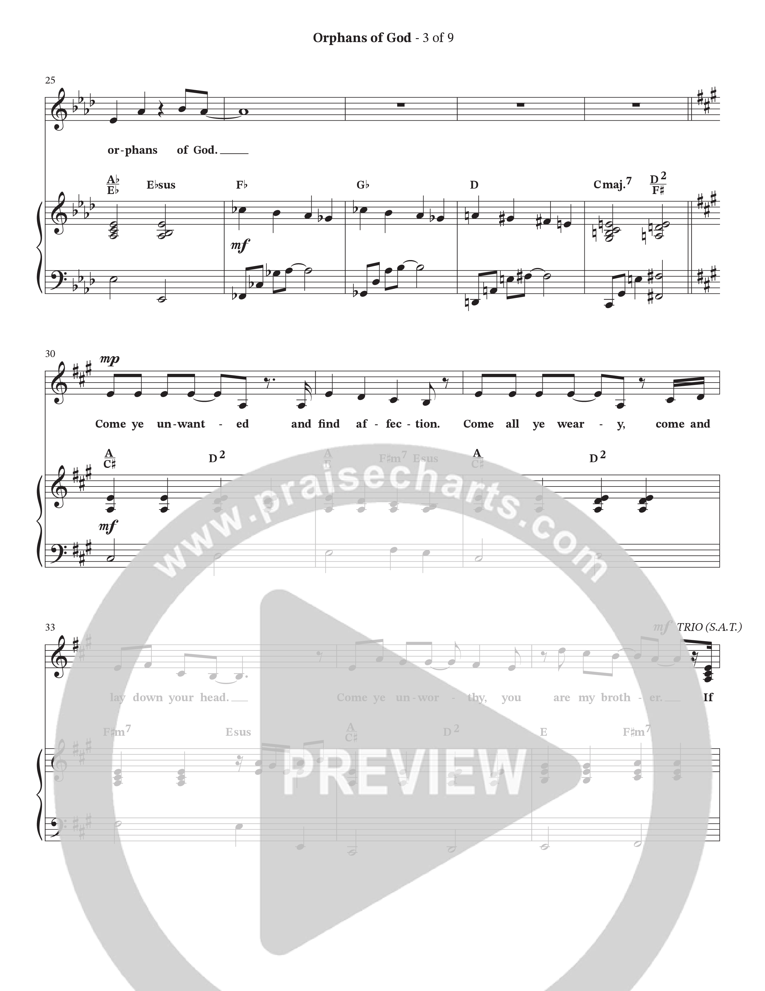 Orphans Of God (Choral Anthem SATB) Piano/Vocal Pack (Cana's Voice / Arr. Wayne Haun)