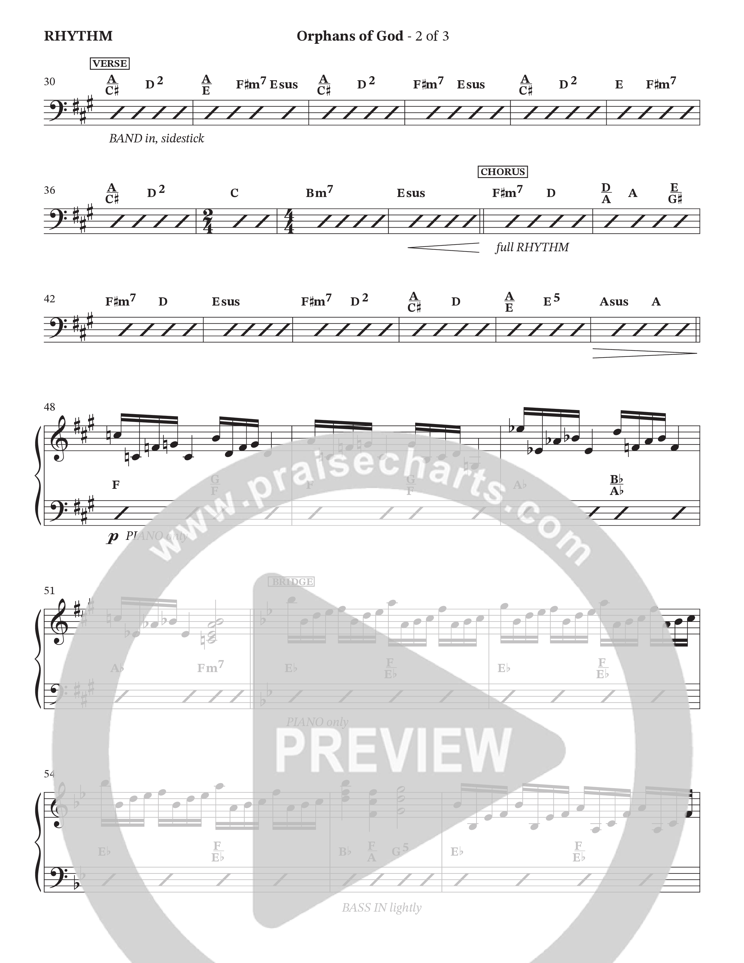 Orphans Of God (Choral Anthem SATB) Rhythm Chart (Cana's Voice / Arr. Wayne Haun)