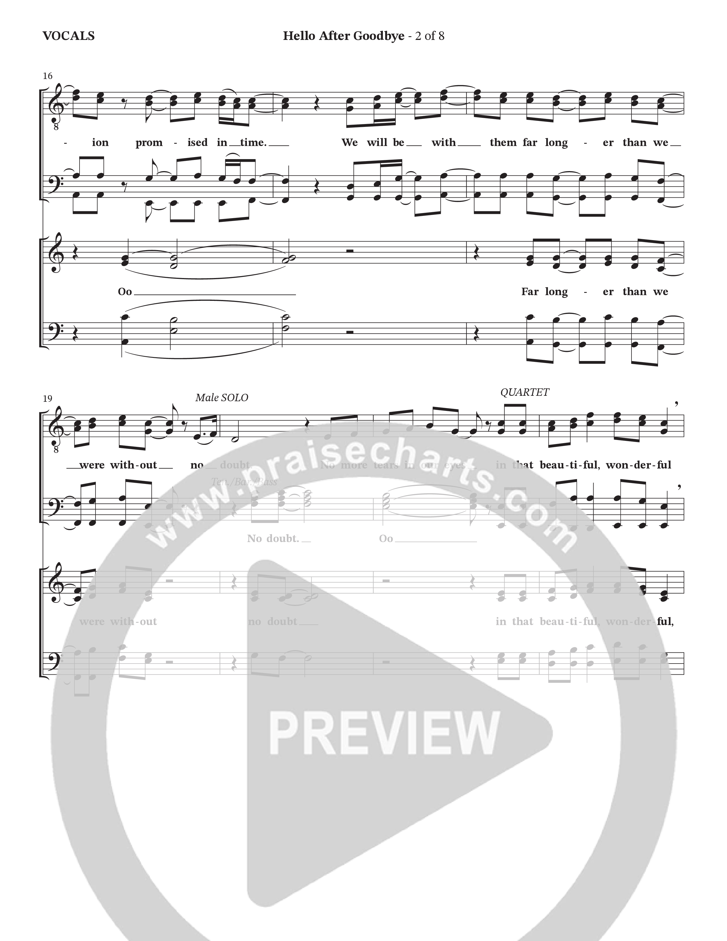 Hello After Goodbye (Choral Anthem SATB) Choir Sheet (Legacy Five / Arr. Wayne Haun)