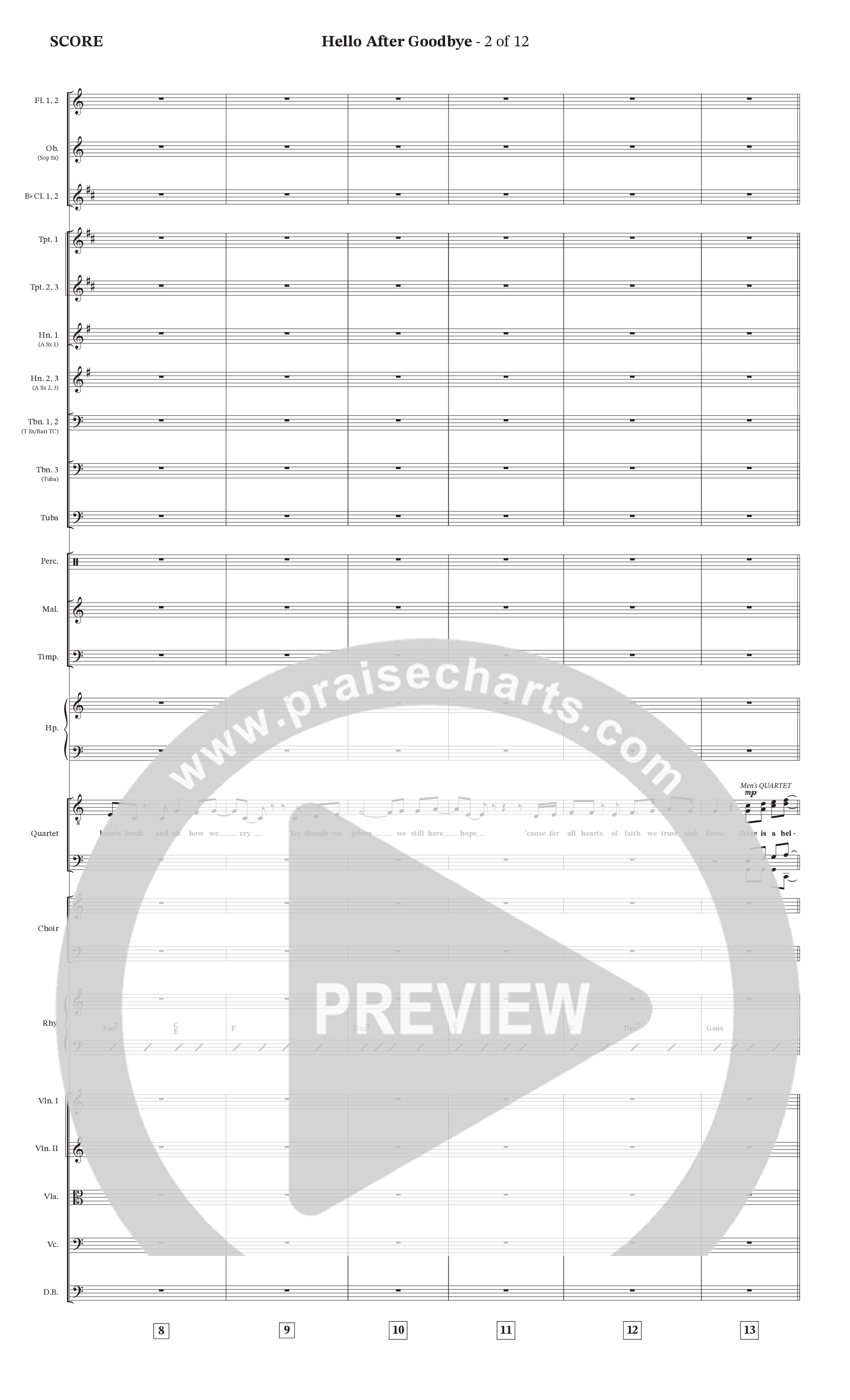 Hello After Goodbye (Choral Anthem SATB) Orchestration (Legacy Five / Arr. Wayne Haun)