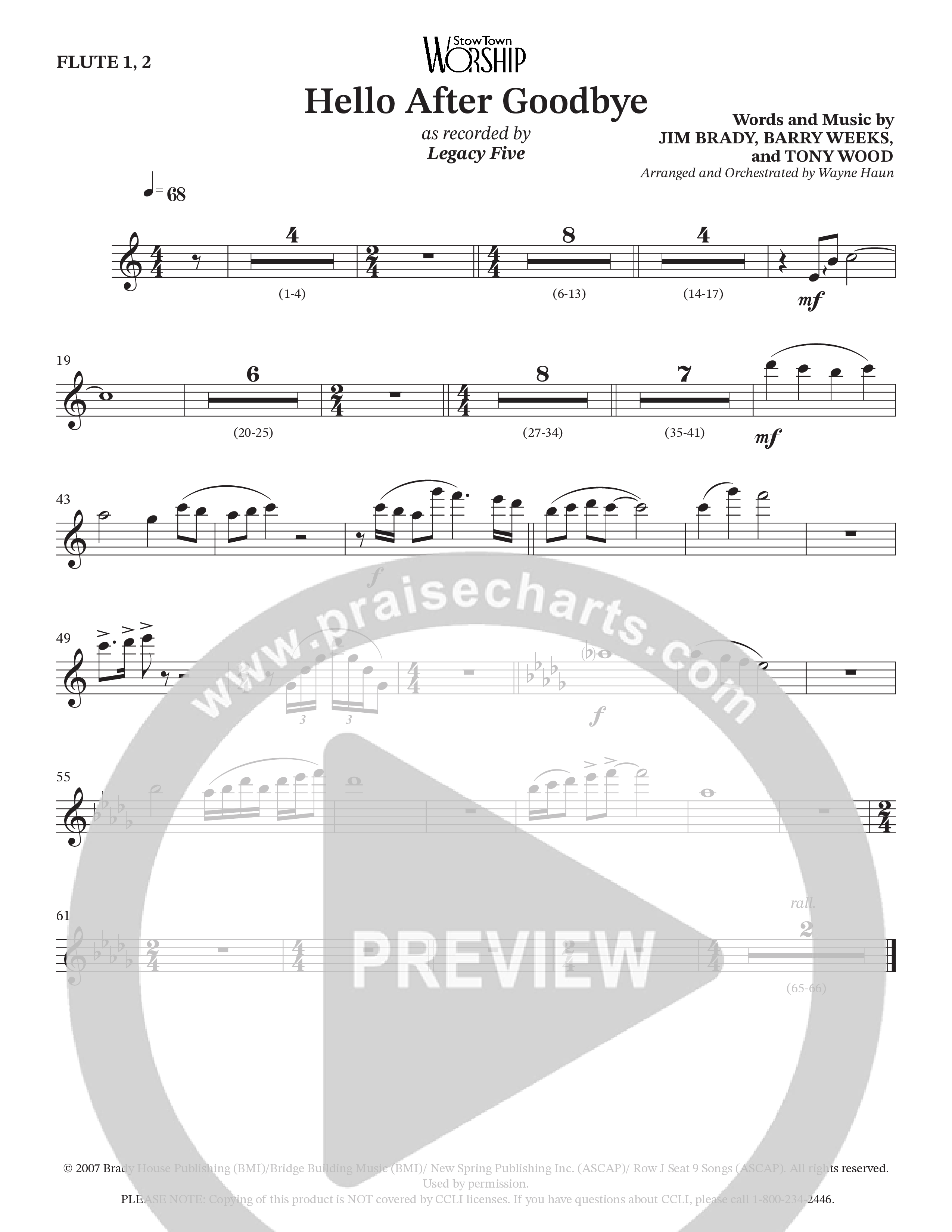 Hello After Goodbye (Choral Anthem SATB) Wind Pack (Legacy Five / Arr. Wayne Haun)