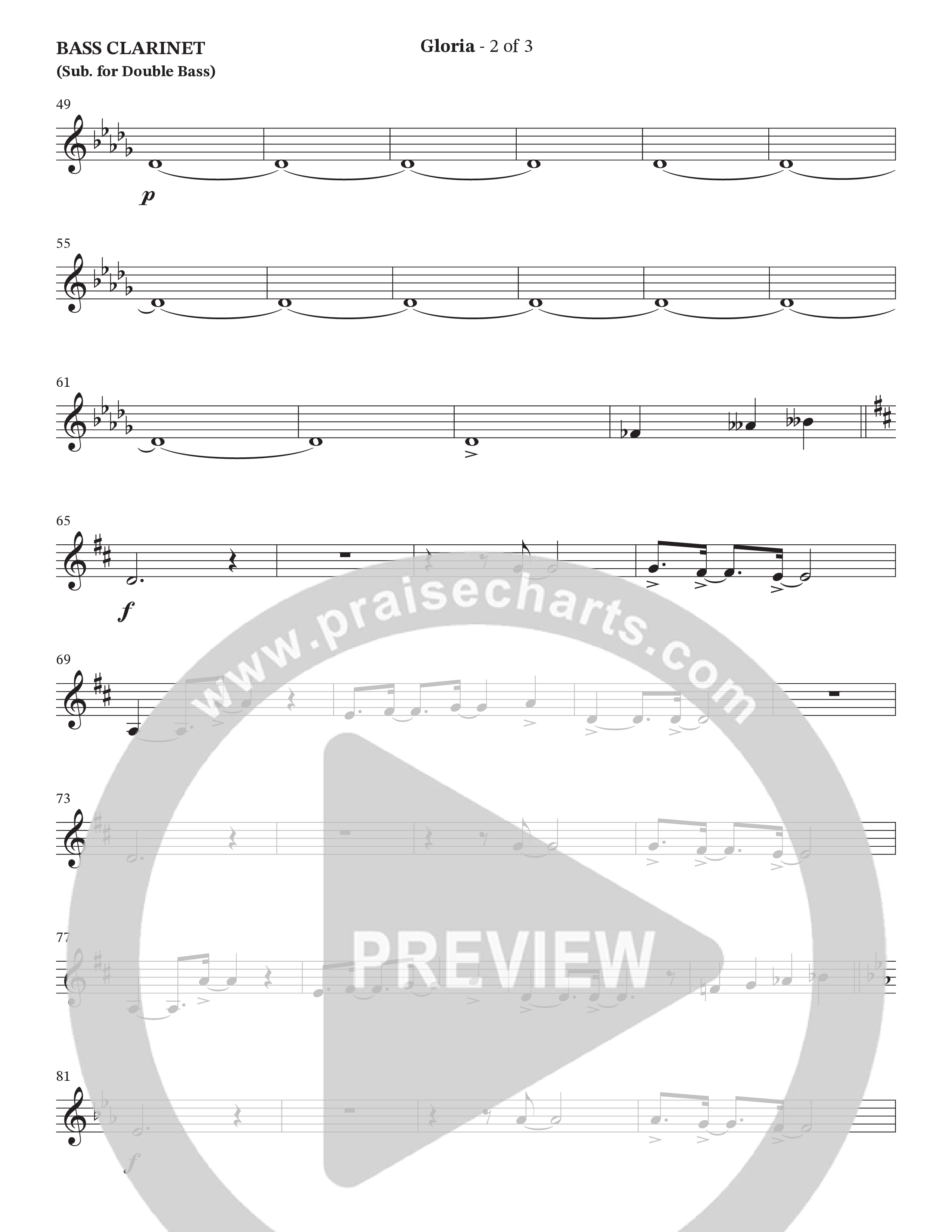 Gloria (Choral Anthem SATB) Bass Clarinet (The Brooklyn Tabernacle Choir / Arr. Carol Cymbala / Orch. Oliver Wells)