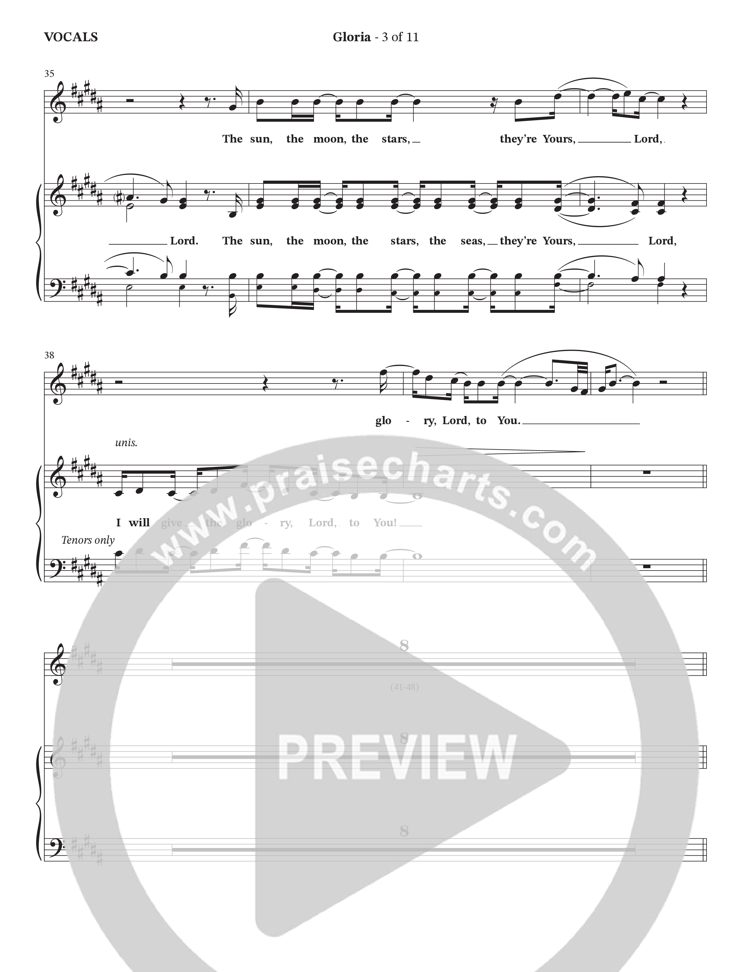 Gloria (Choral Anthem SATB) Choir Sheet (SATB) (The Brooklyn Tabernacle Choir / Arr. Carol Cymbala / Orch. Oliver Wells)