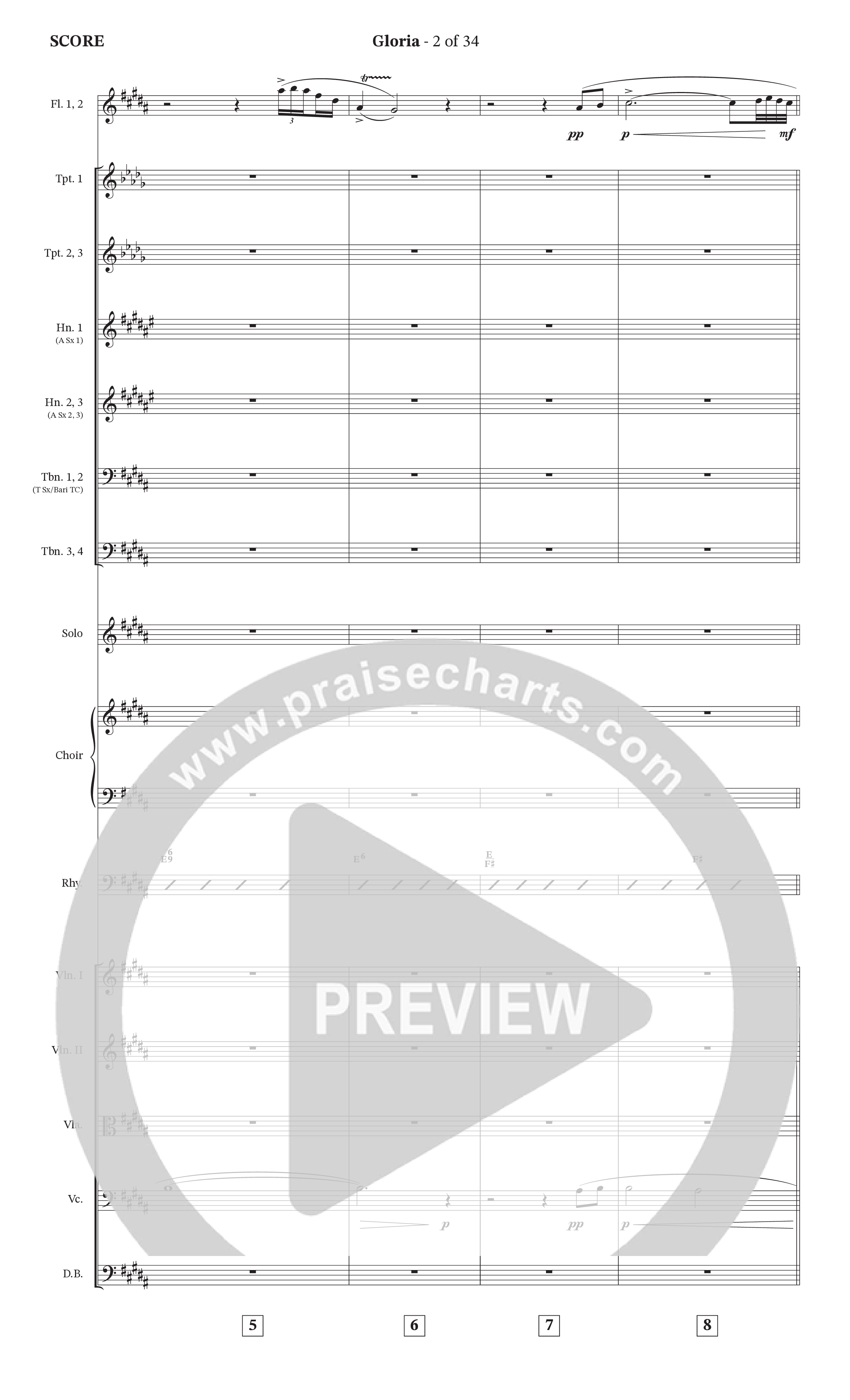 Gloria (Choral Anthem SATB) Orchestration (The Brooklyn Tabernacle Choir / Arr. Carol Cymbala / Orch. Oliver Wells)