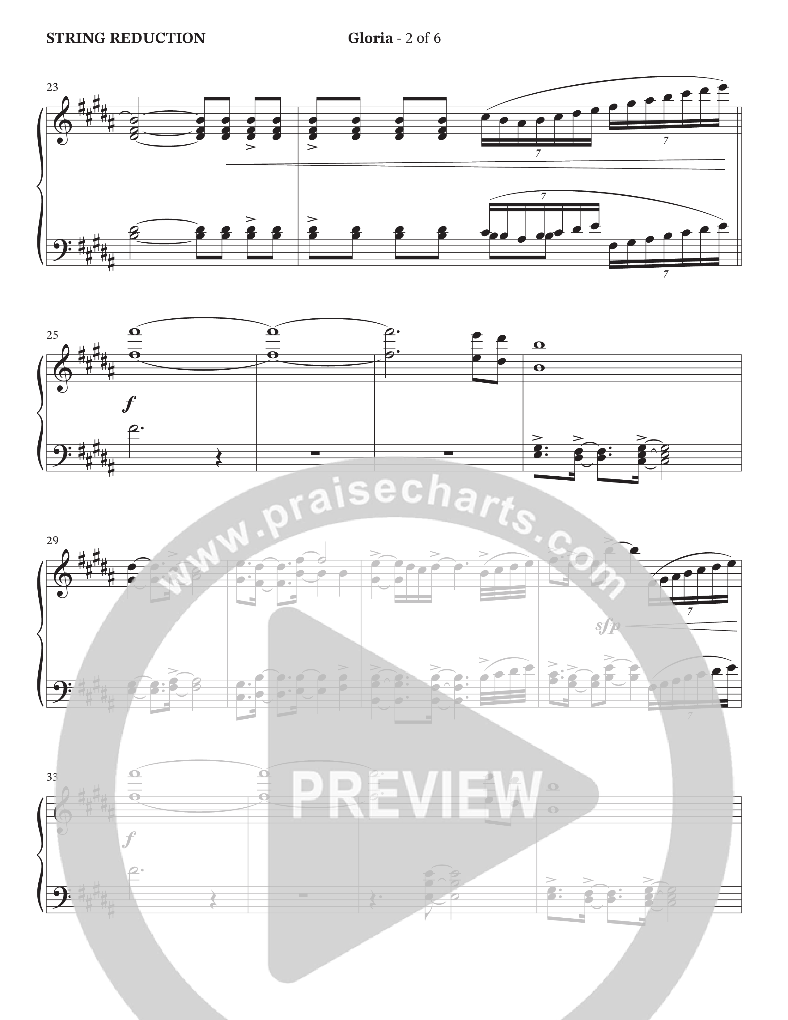 Gloria (Choral Anthem SATB) String Reduction (The Brooklyn Tabernacle Choir / Arr. Carol Cymbala / Orch. Oliver Wells)