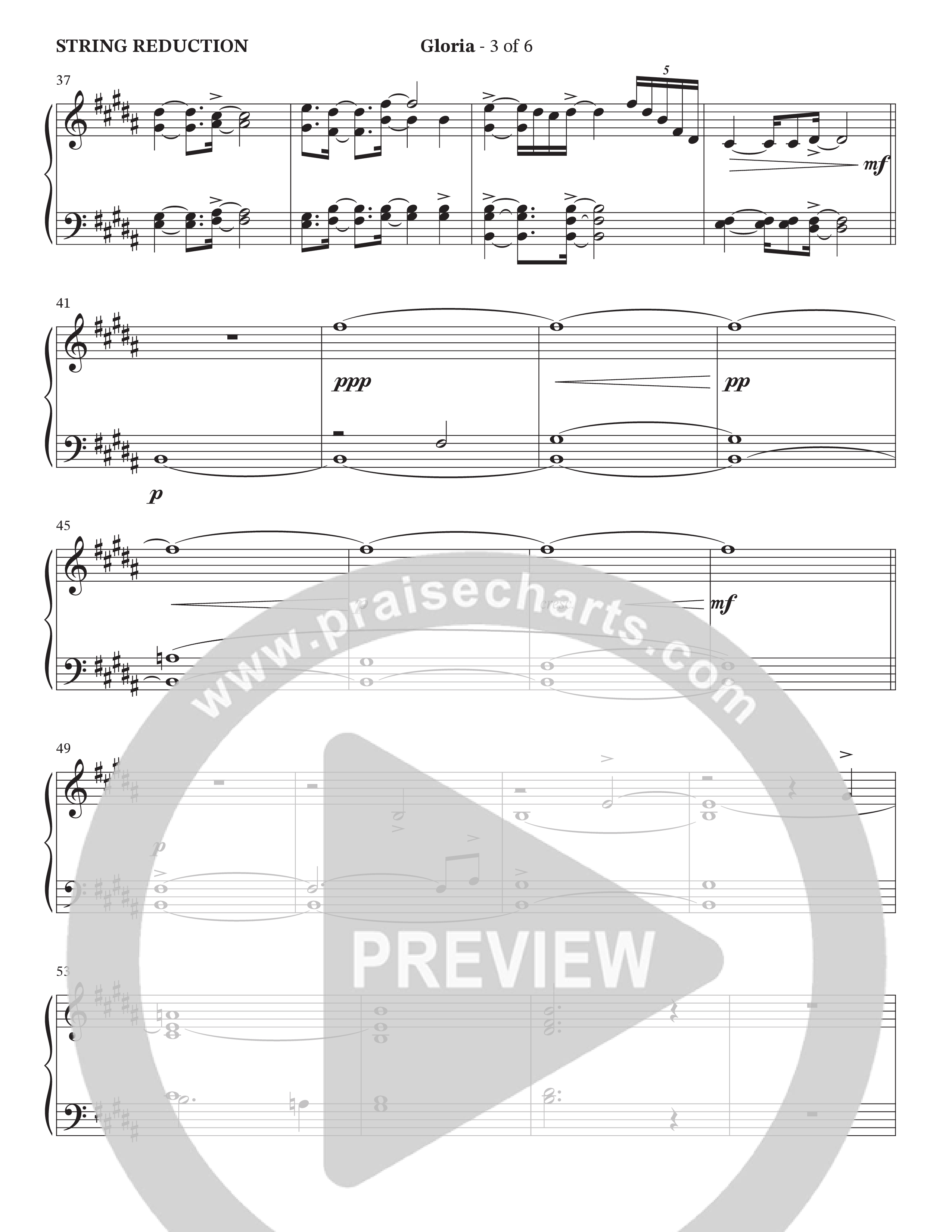 Gloria (Choral Anthem SATB) String Reduction (The Brooklyn Tabernacle Choir / Arr. Carol Cymbala / Orch. Oliver Wells)