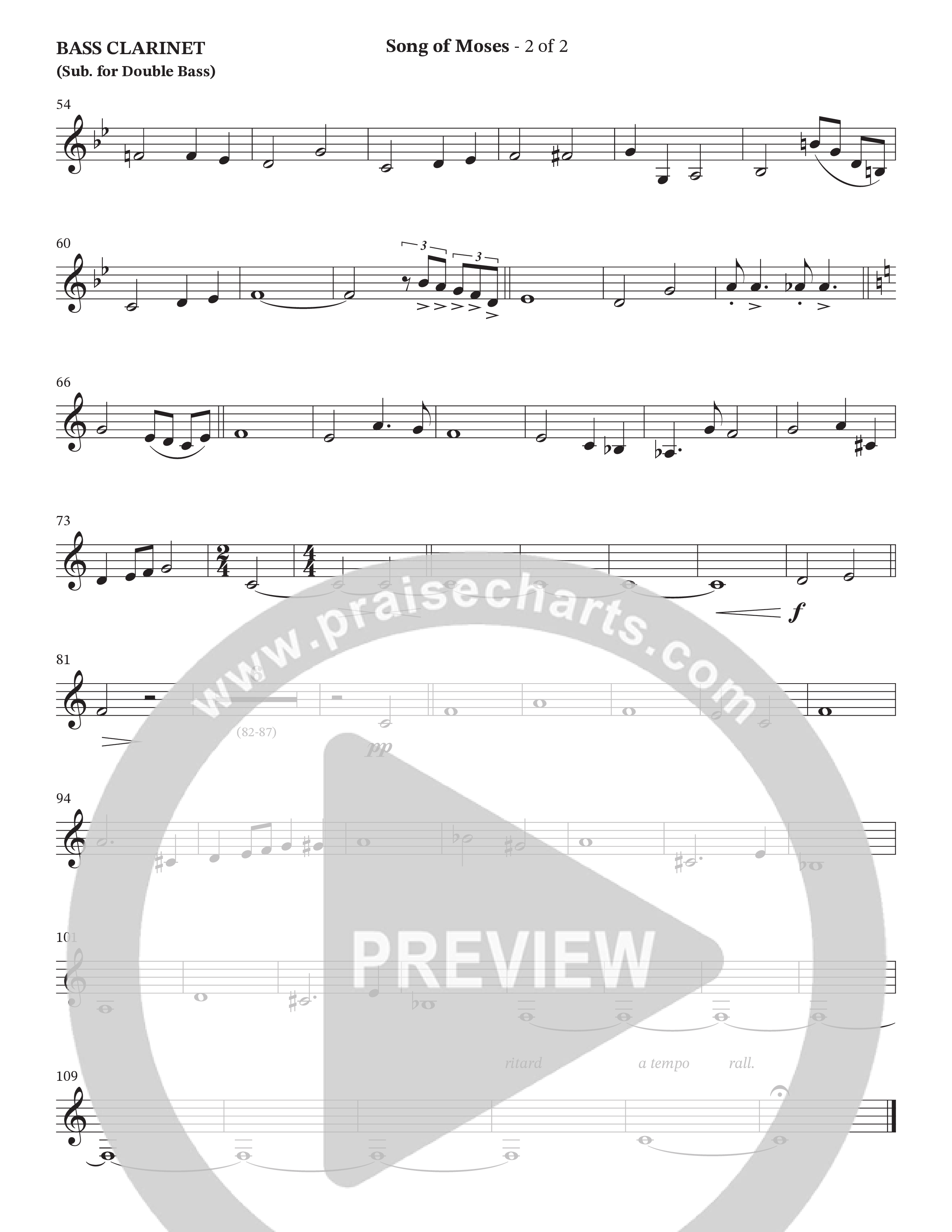 Song Of Moses (Choral Anthem SATB) Bass Clarinet (The Brooklyn Tabernacle Choir / Arr. Carol Cymbala / Orch. Lari Goss)