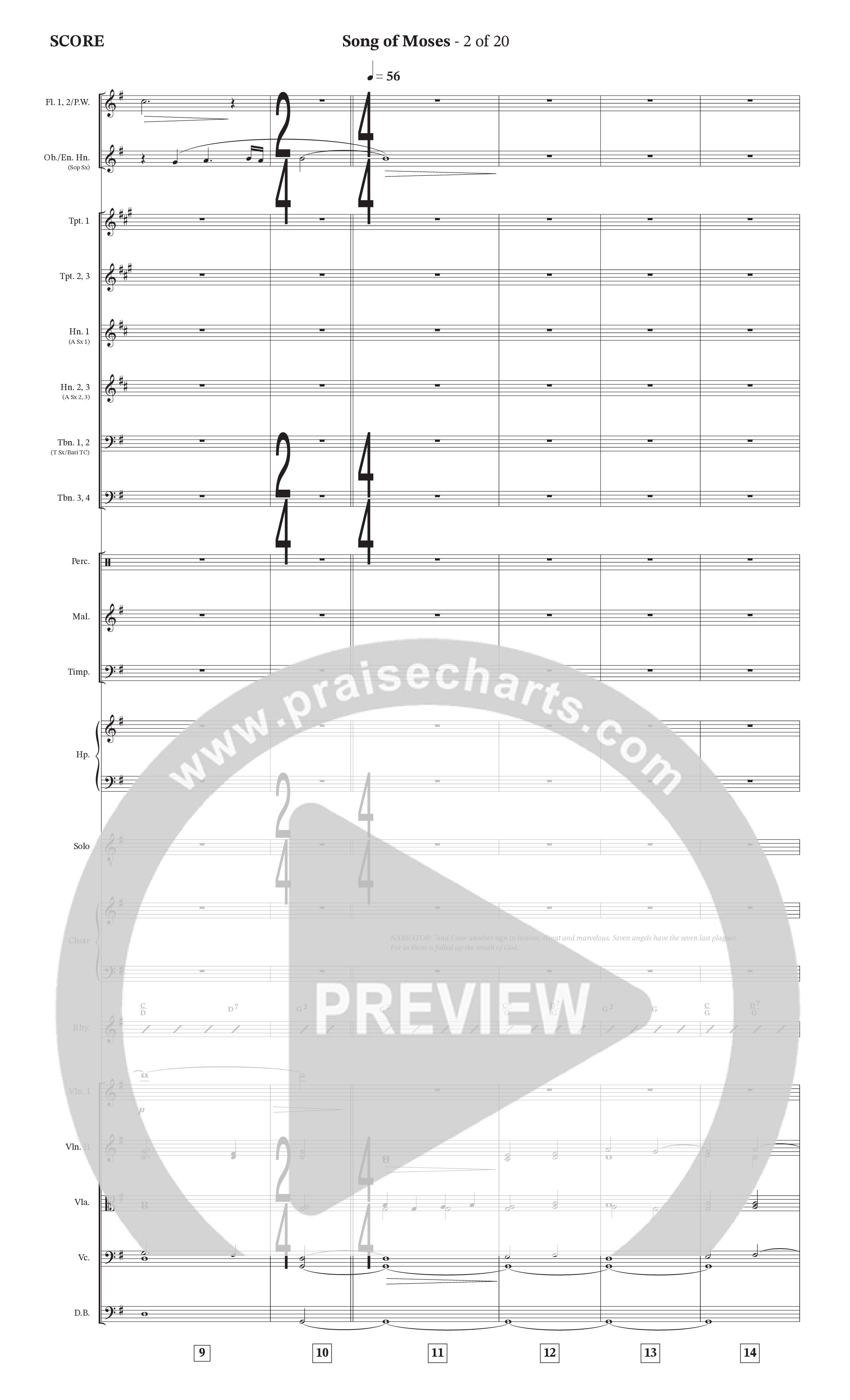 Song Of Moses (Choral Anthem SATB) Orchestration (The Brooklyn Tabernacle Choir / Arr. Carol Cymbala / Orch. Lari Goss)