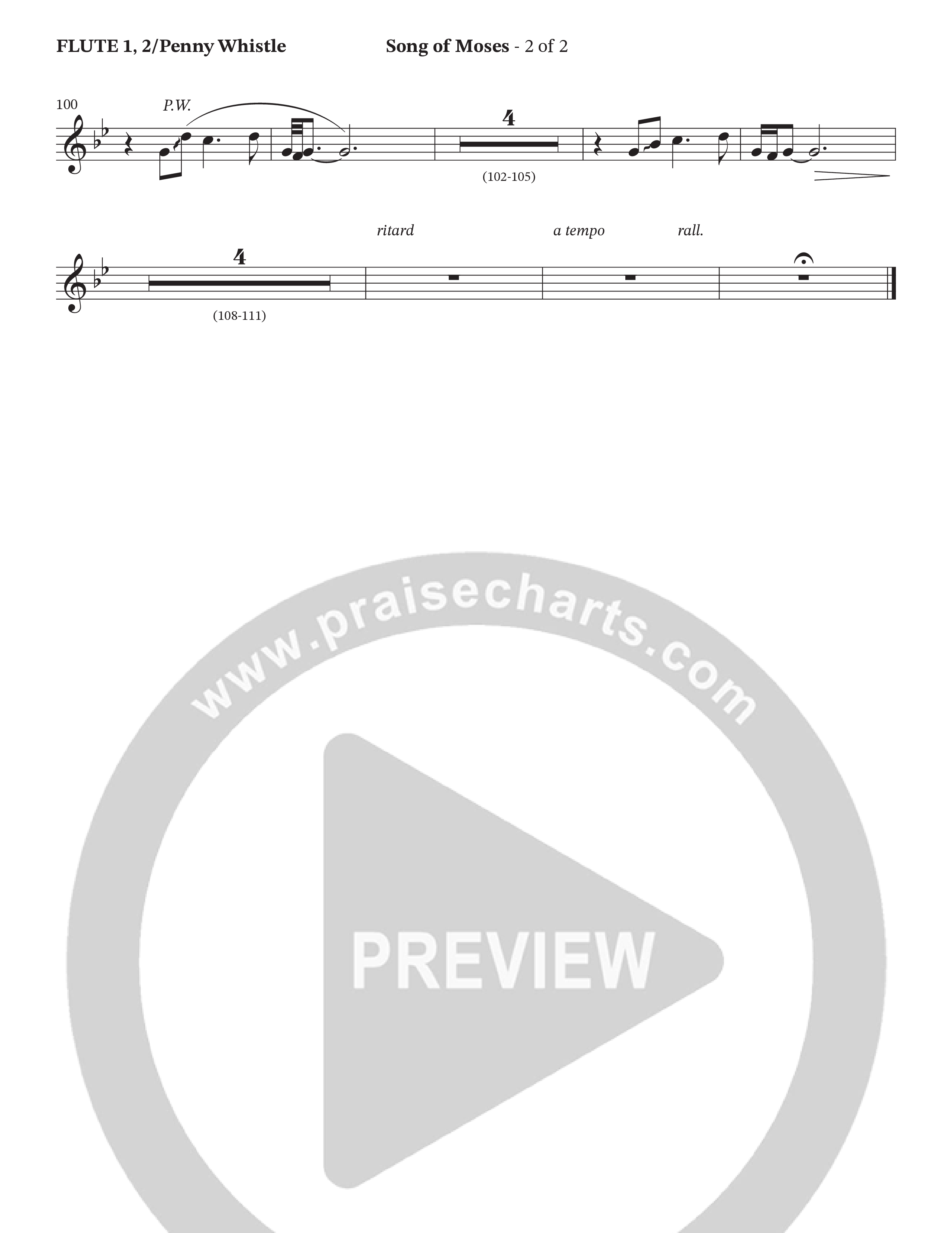 Song Of Moses (Choral Anthem SATB) Flute (The Brooklyn Tabernacle Choir / Arr. Carol Cymbala / Orch. Lari Goss)